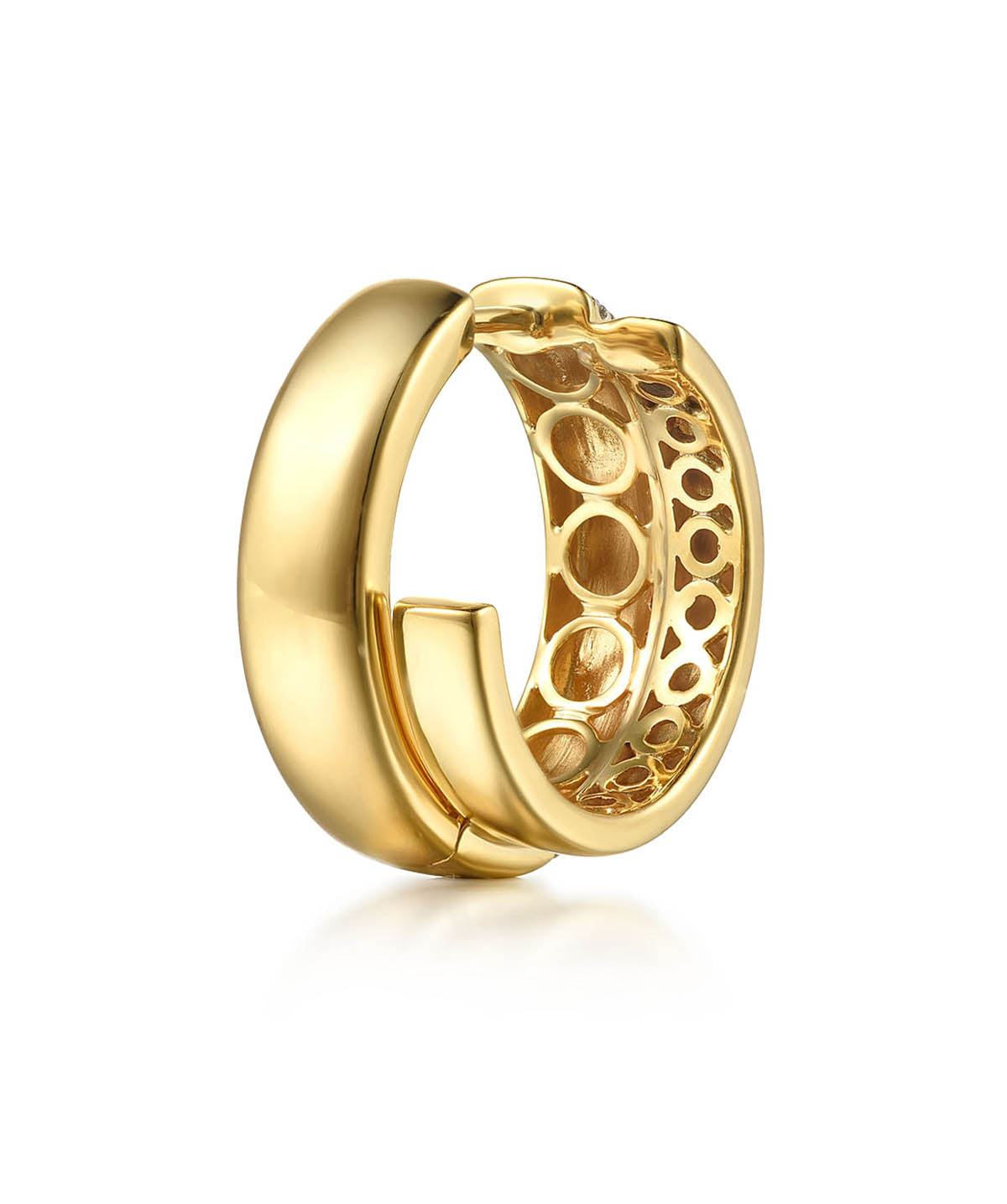 14K Yellow Gold Diamond Intricate Hoop Earrings