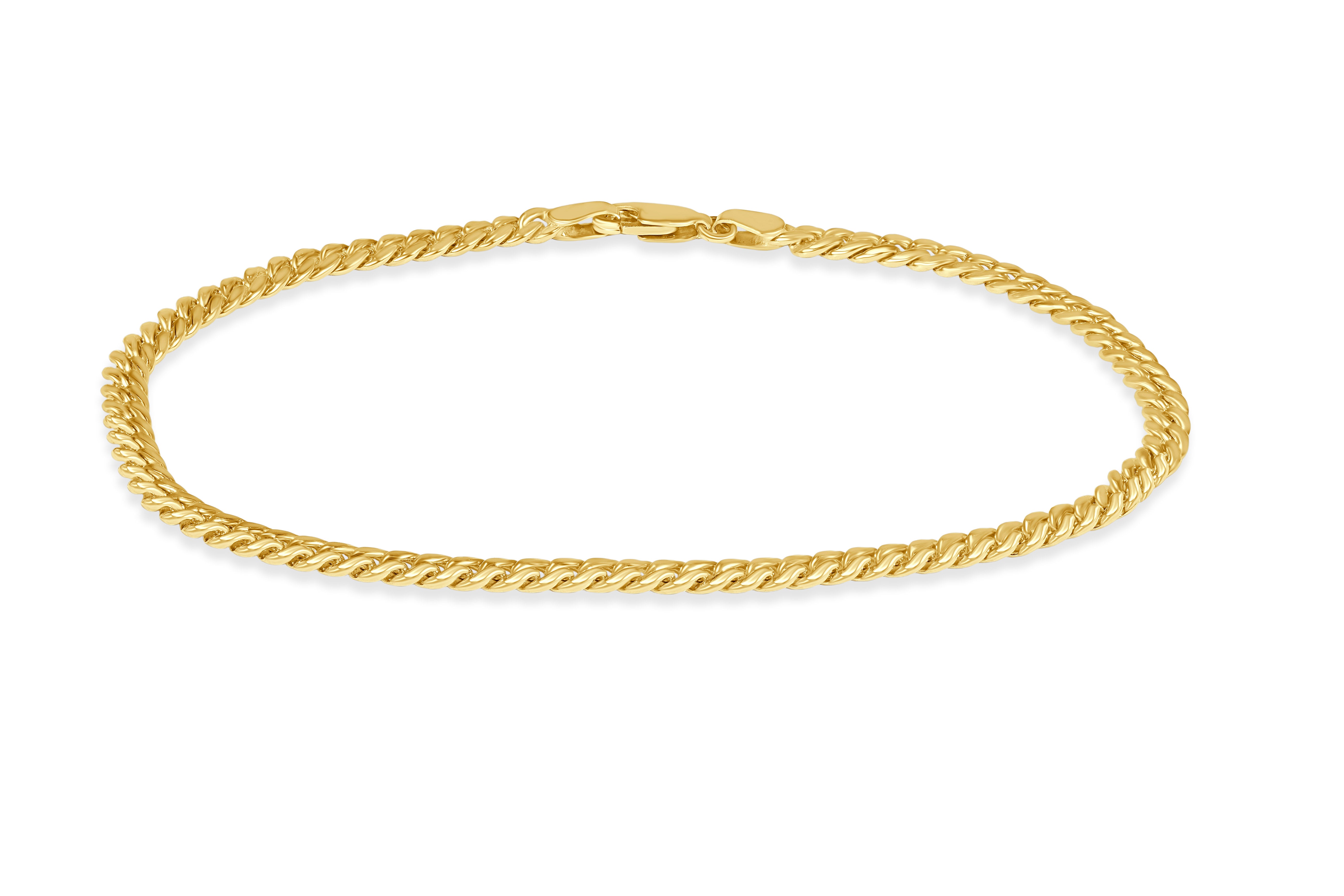 10K Yellow Gold 4mm Wide Miami Cuban Chain Bracelet