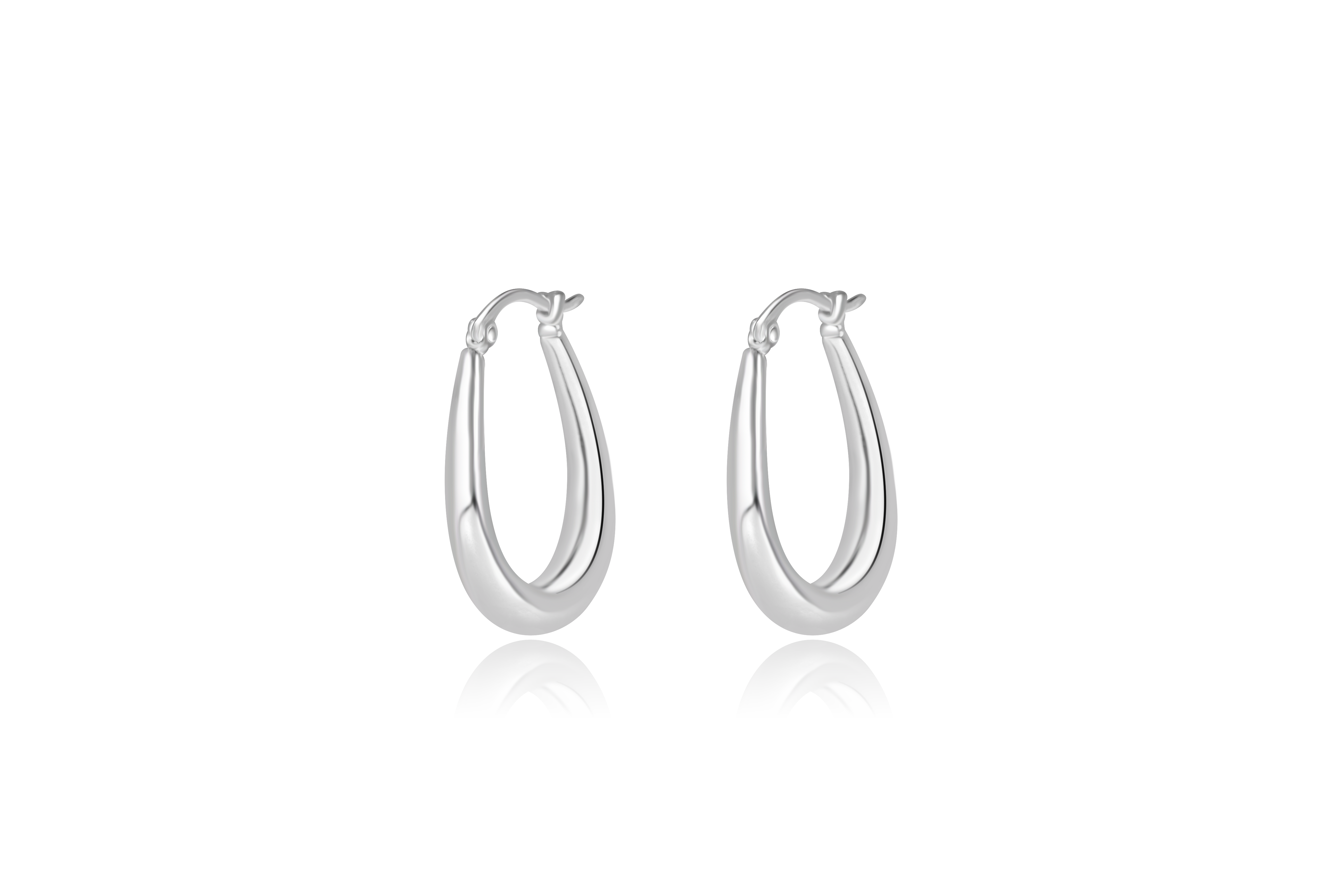 Sterling Silver U-Shape Hoop Earrings
