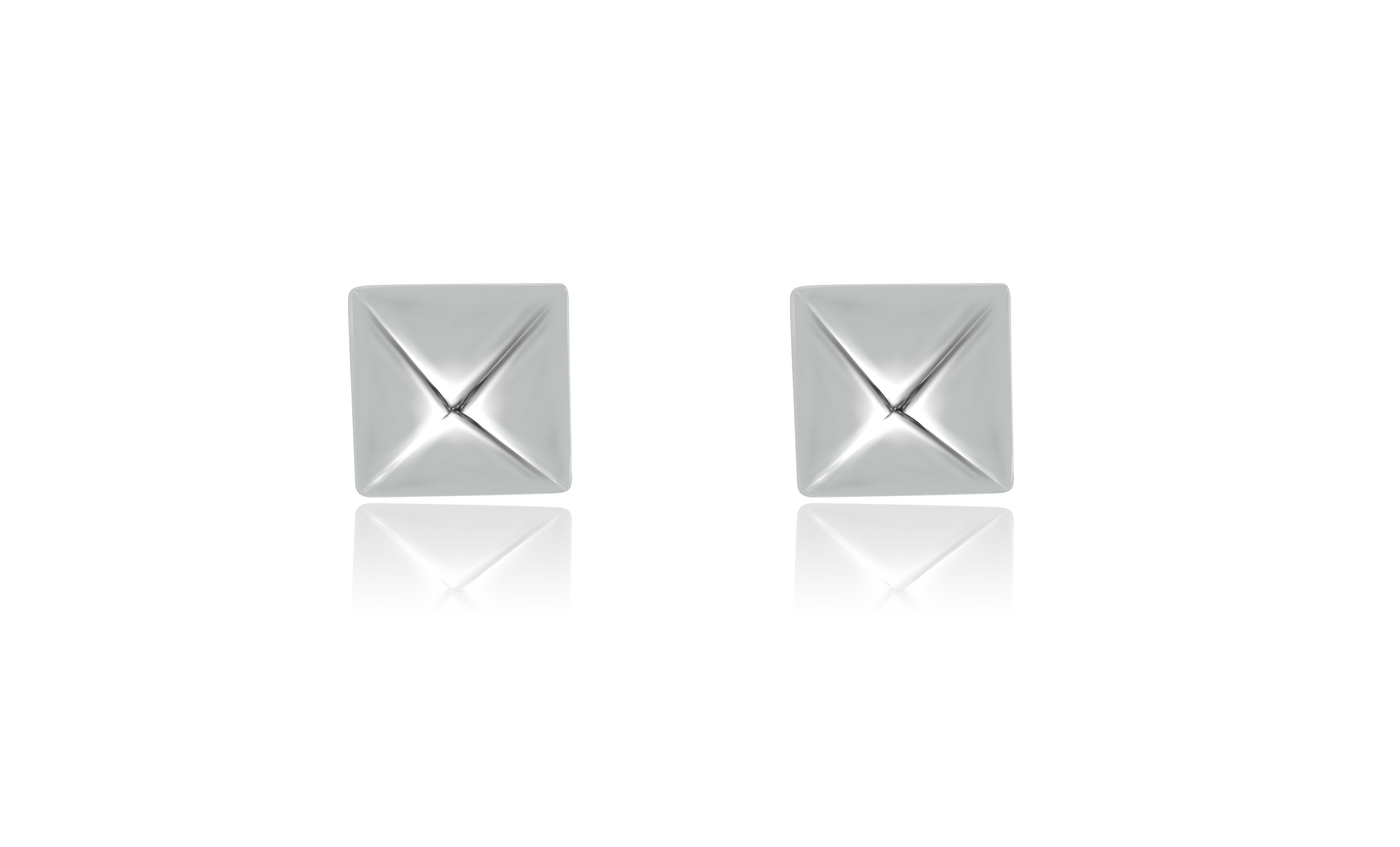Sterling Silver 6MM Pyramid Post Stud Earrings