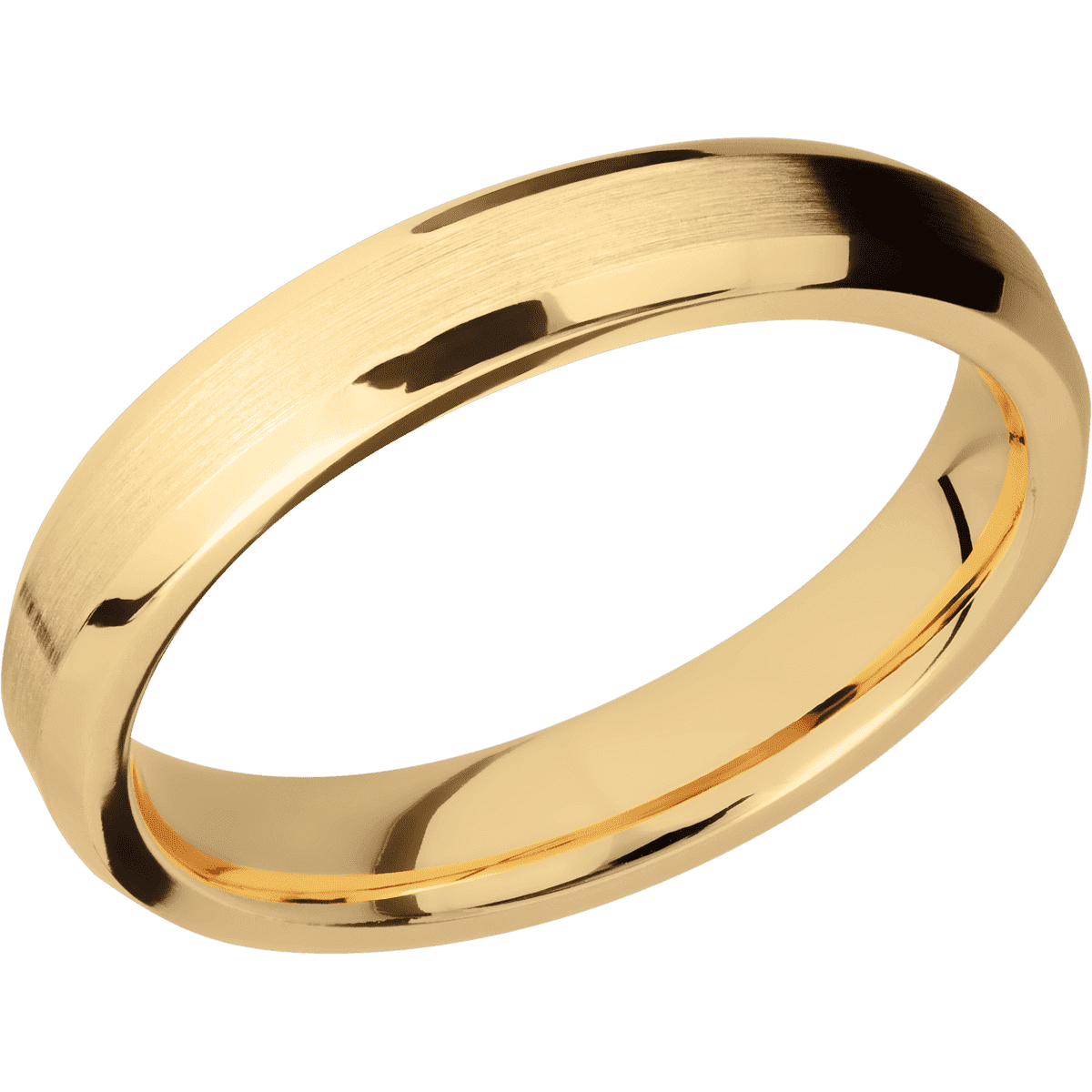 14K Yellow Gold + Satin , Polish Finish