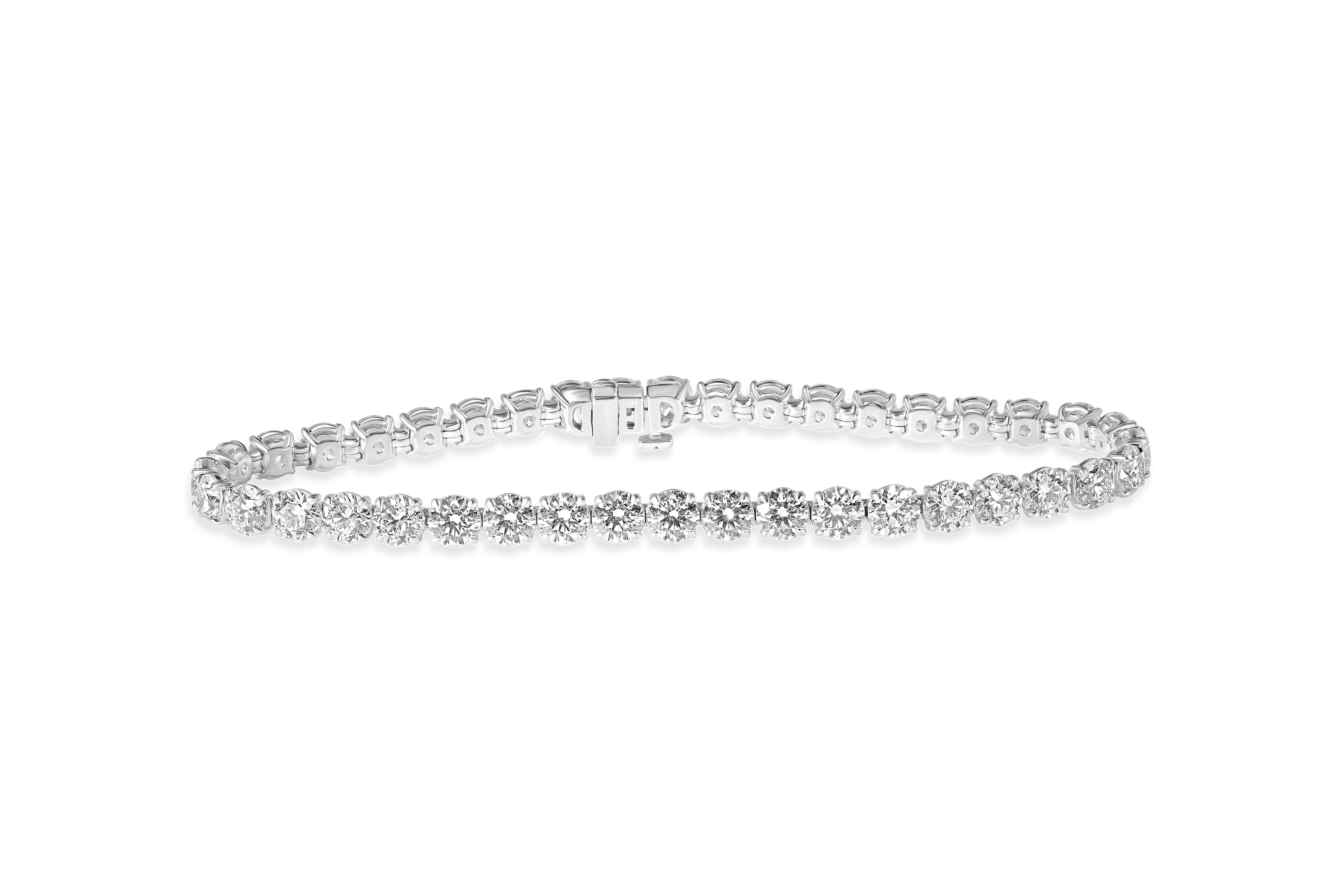 14K White and Yellow Gold Lab Grown Diamond Buttercup Tennis Bracelet
