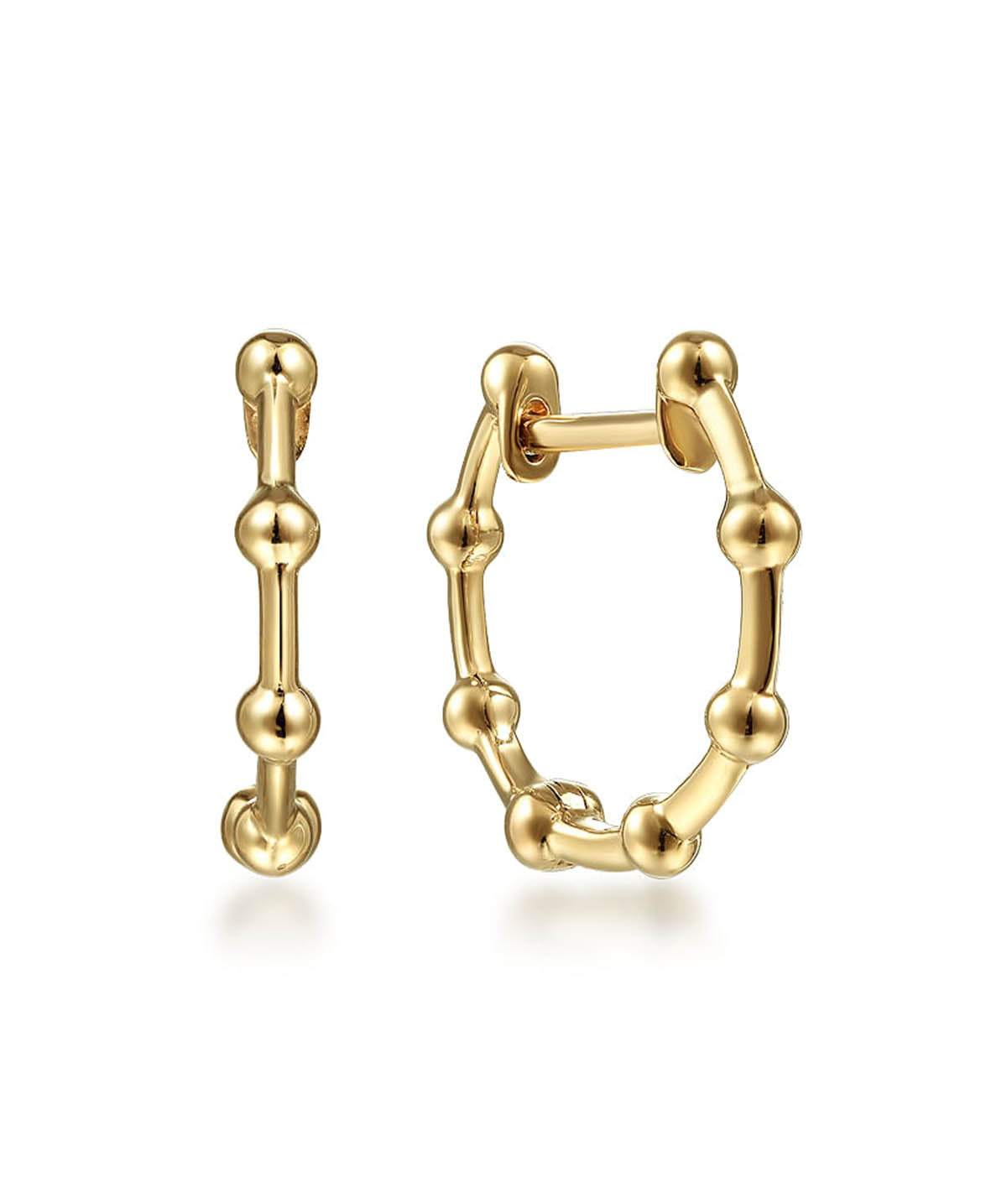 14K Yellow Gold Bujukan Station Huggie Earrings