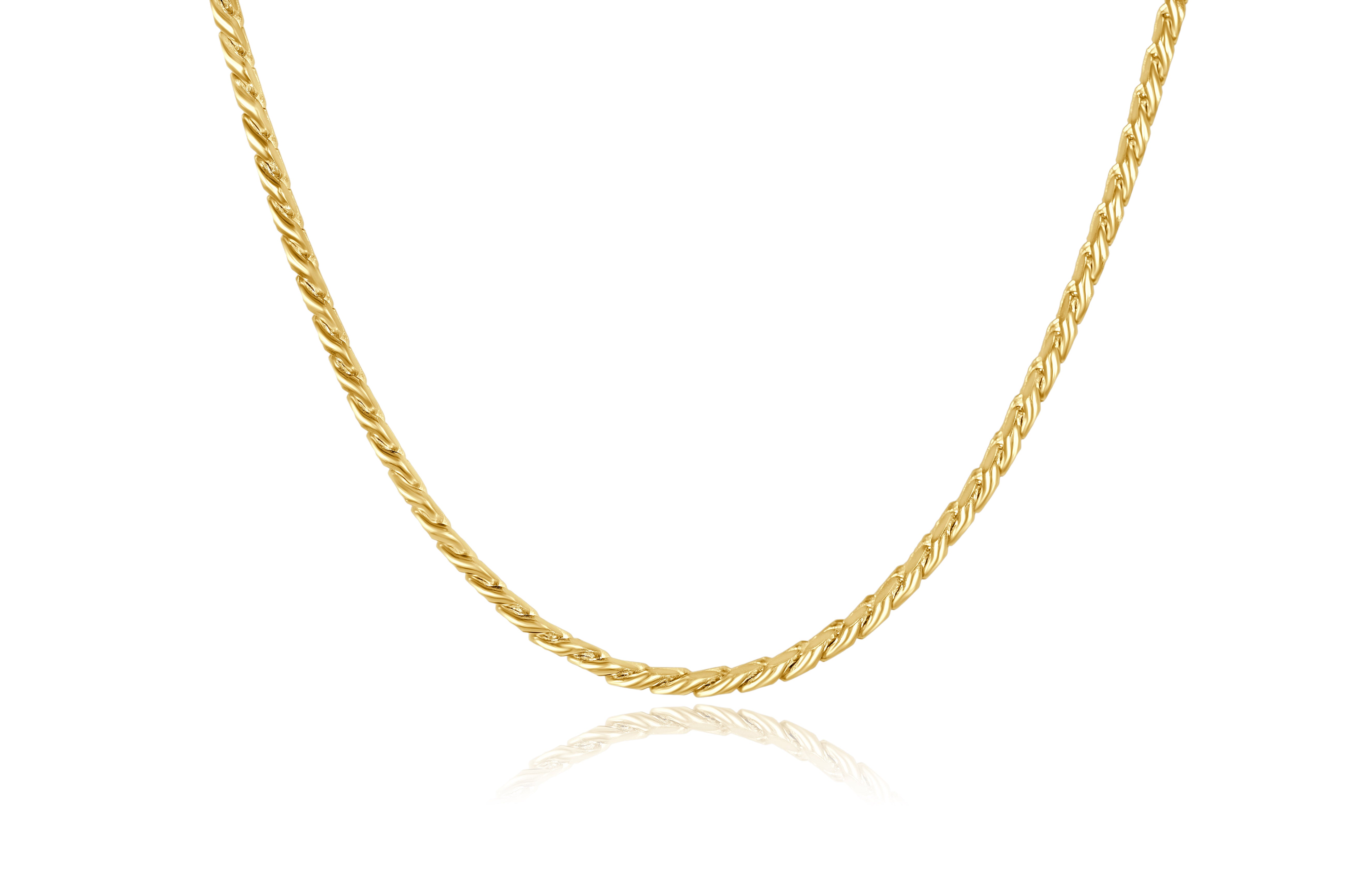10K Yellow Gold 1.4mm Solid Franco 18 inch Chain