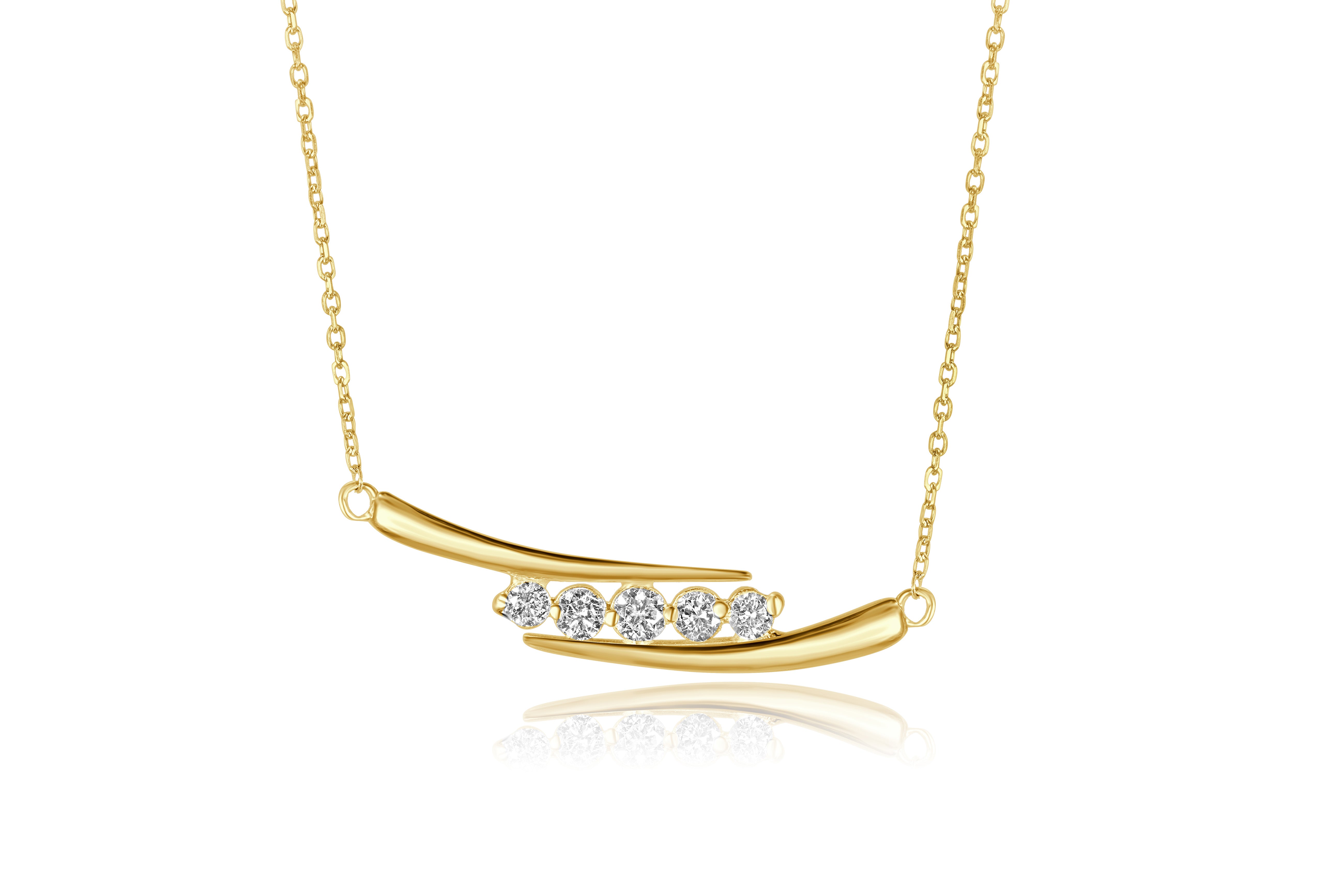 14K Yellow Gold Diamond Necklace
