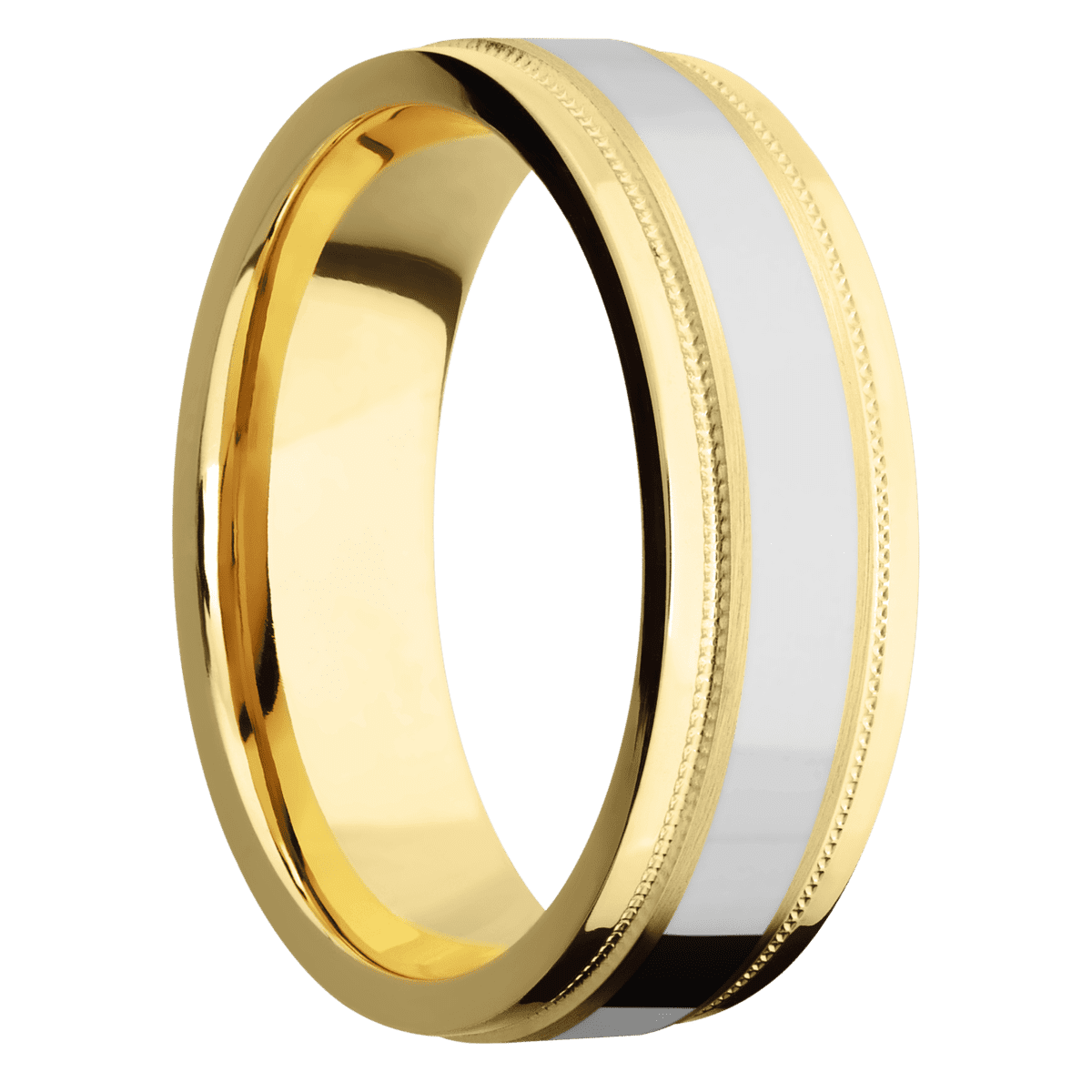 10K Yellow Gold + Satin , Polish Finish