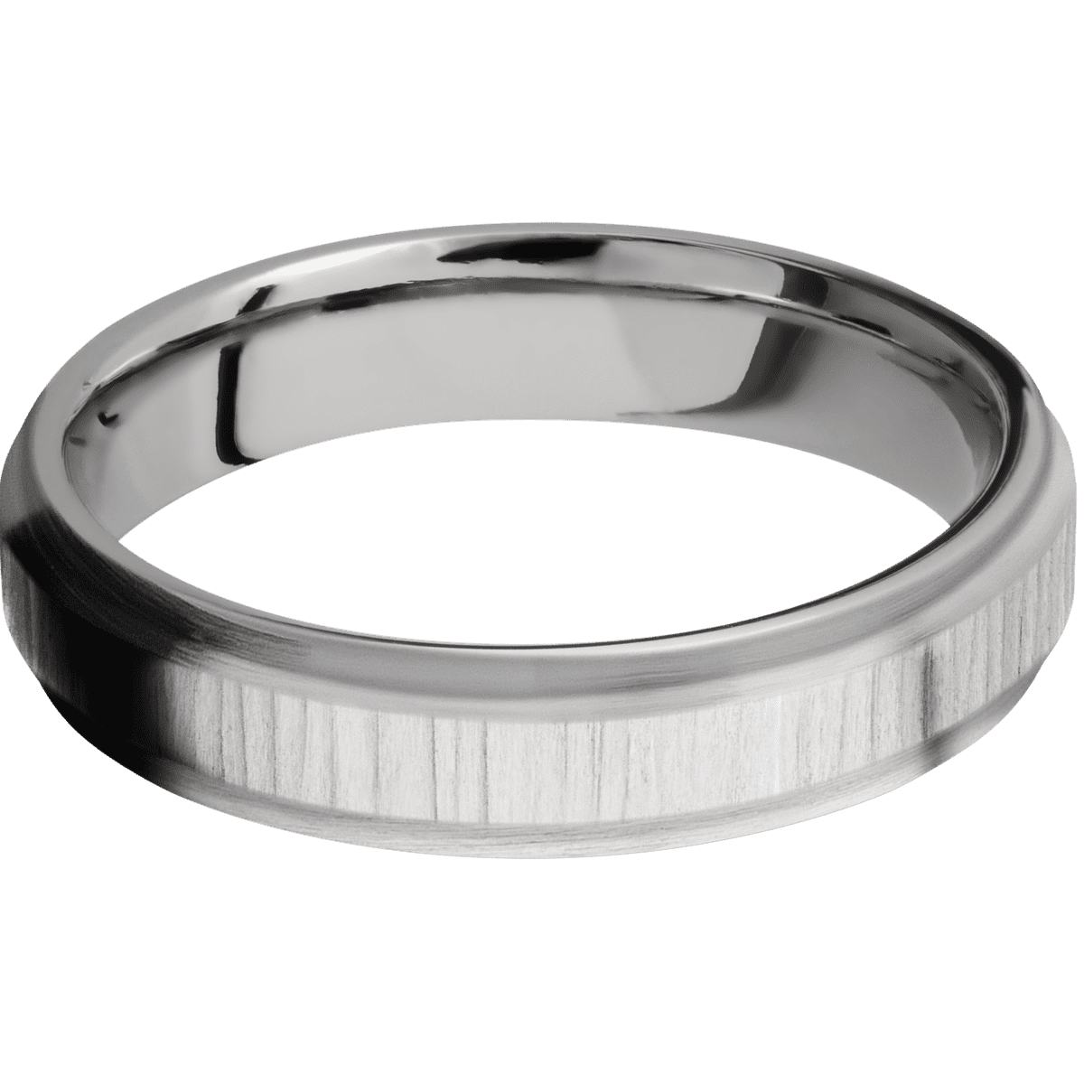 14K White Gold + Treebark1 , Satin Finish