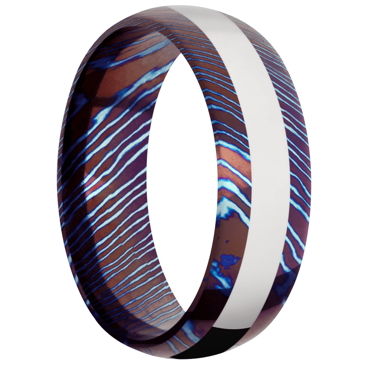 Titanium Damascus + Polish Finish