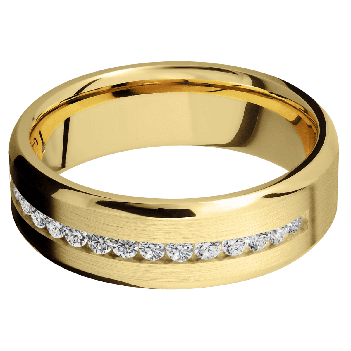 14K Yellow Gold + Satin , Polish Finish