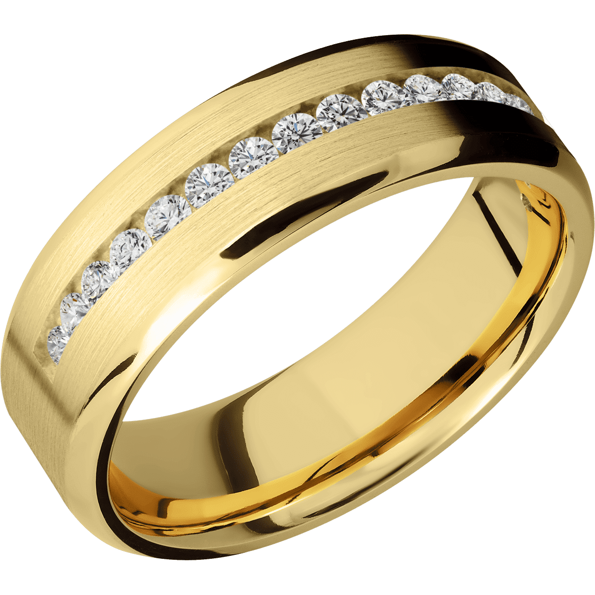 14K Yellow Gold + Satin , Polish Finish