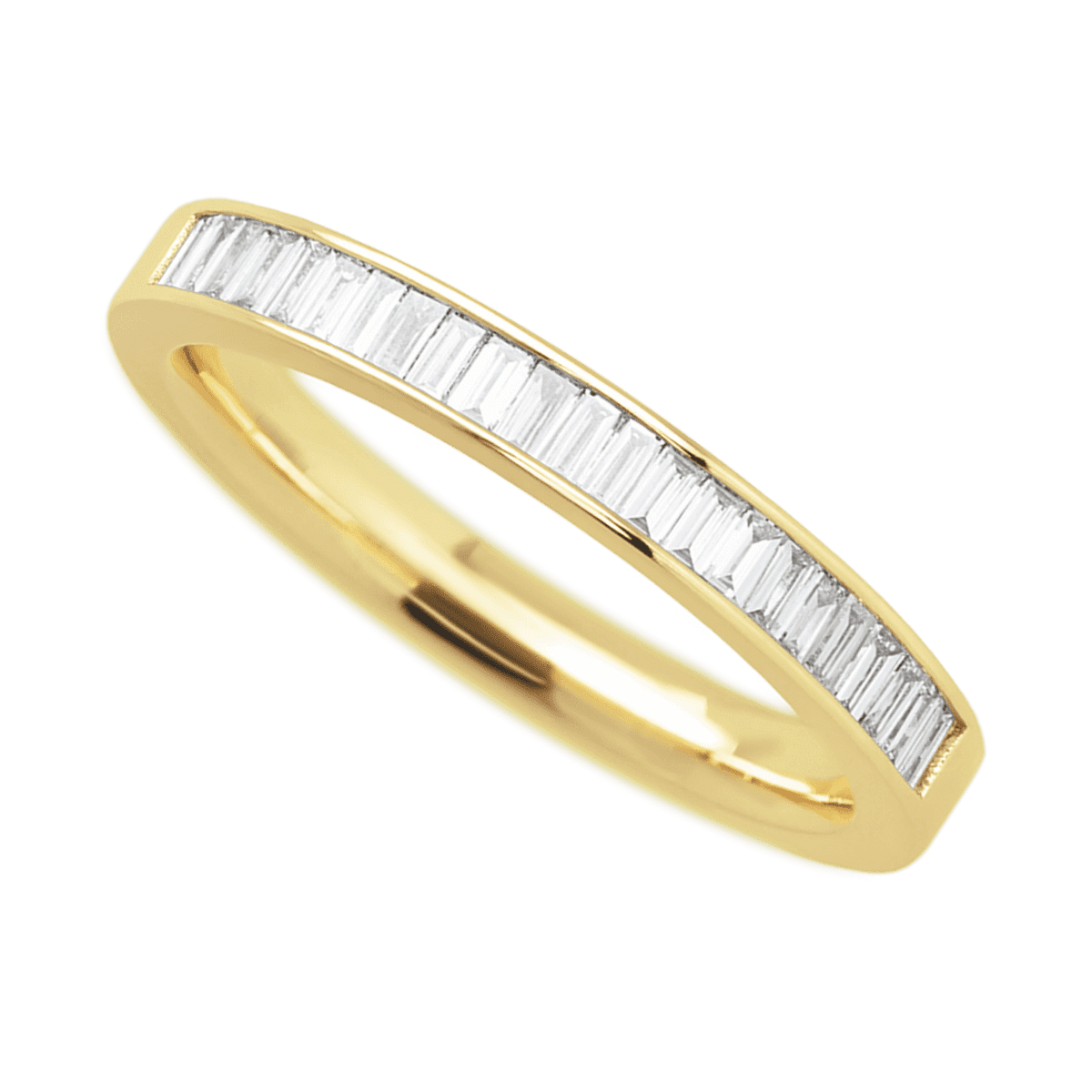 14K Yellow Gold band with 31 Baguette Lab Grown Diamond having TCW-.62