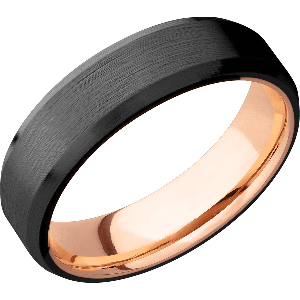 Zirconium + Satin , Satin Finish + 14K Rose Gold