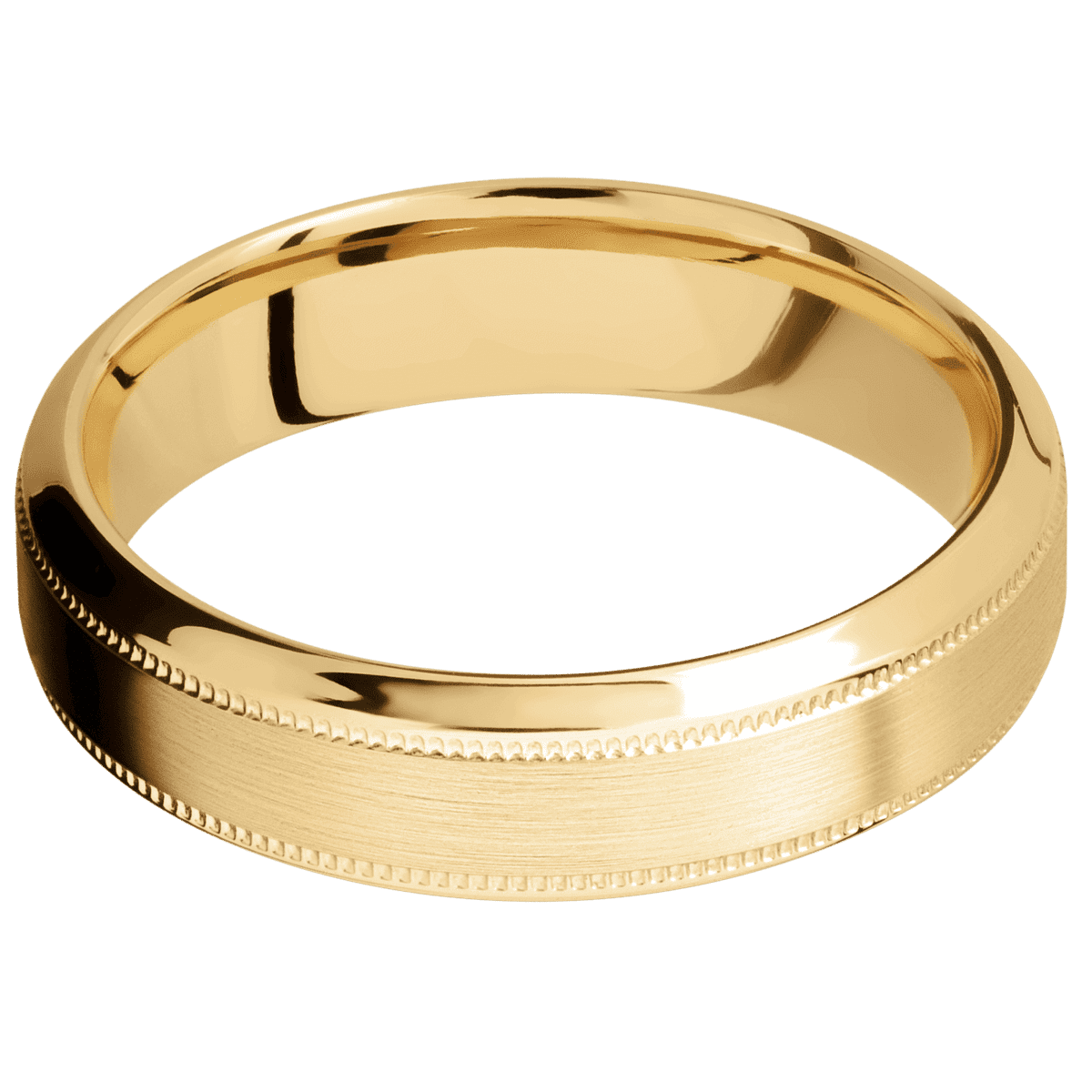 10K Yellow Gold + Satin , Polish Finish