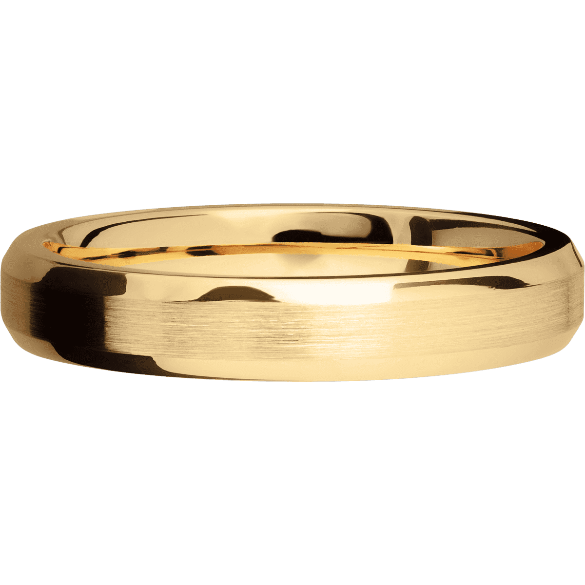 14K Yellow Gold + Satin , Polish Finish