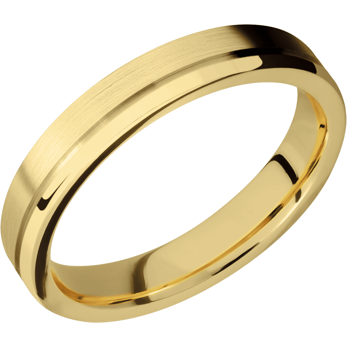 14K Yellow Gold + Satin , Polish Finish
