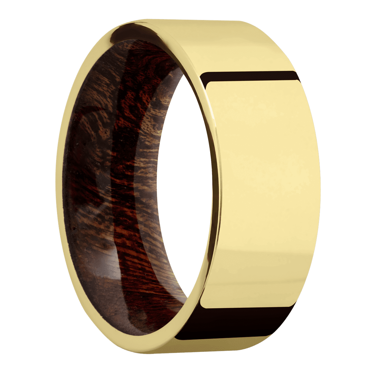 14K Yellow Gold + Polish Finish + Sapele