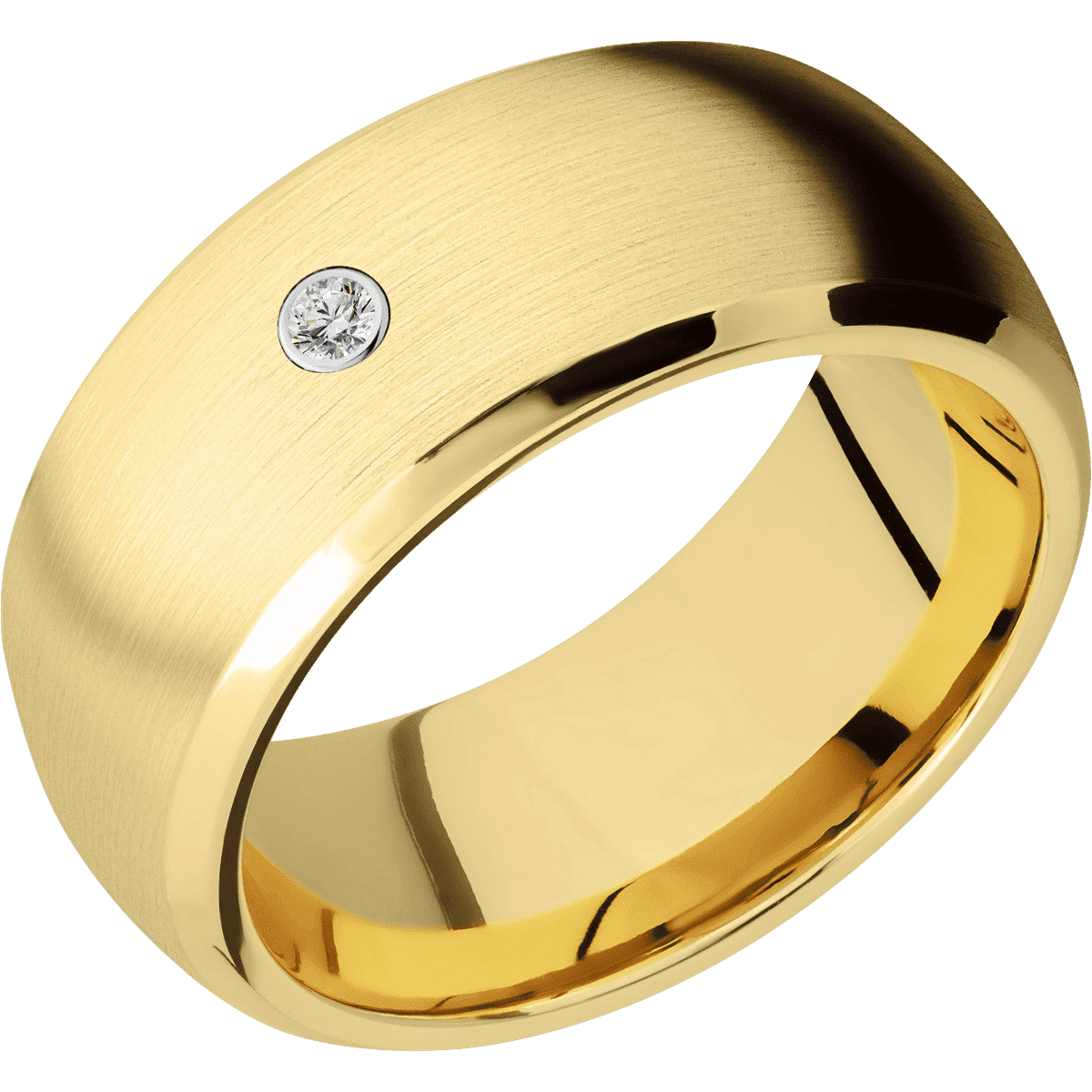 14K Yellow Gold + Satin , Polish Finish