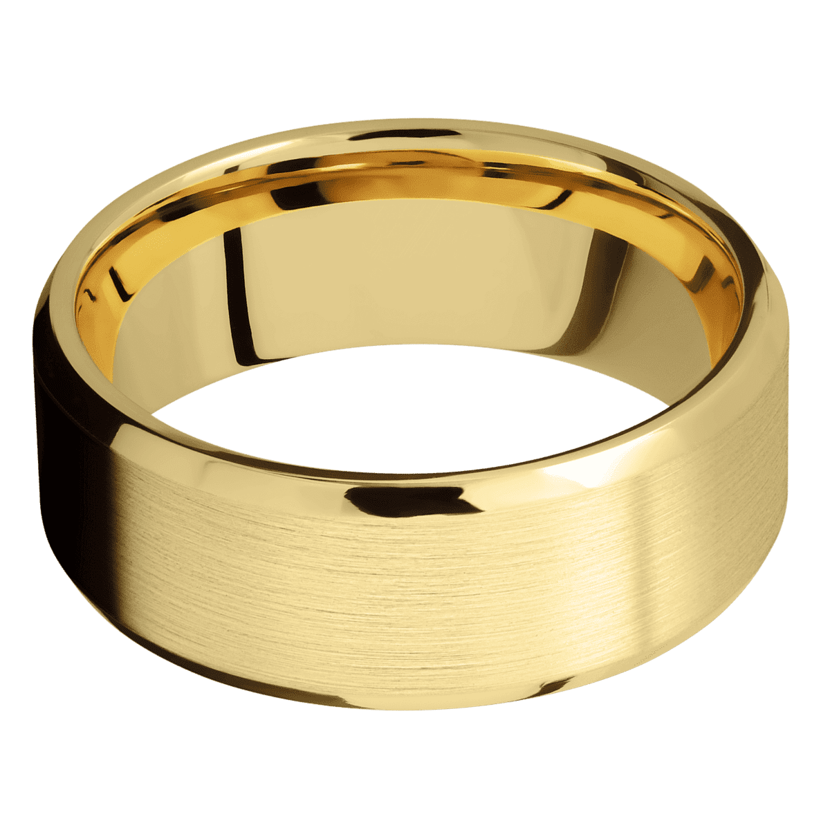 14K Yellow Gold + Satin , Polish Finish