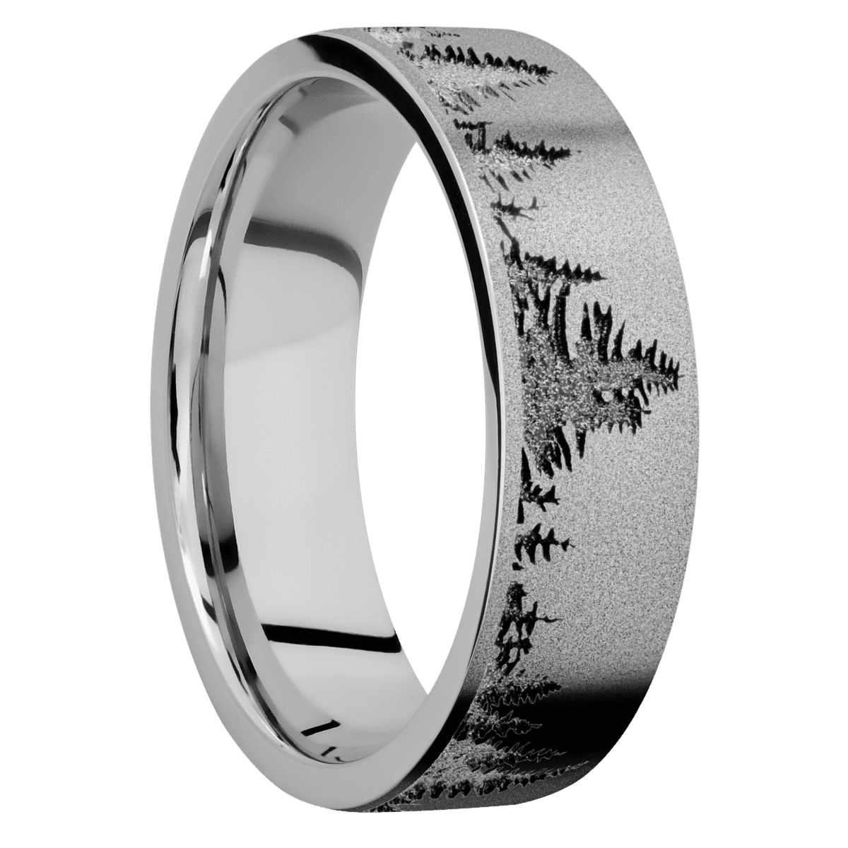 18K White Gold + Sand Finish