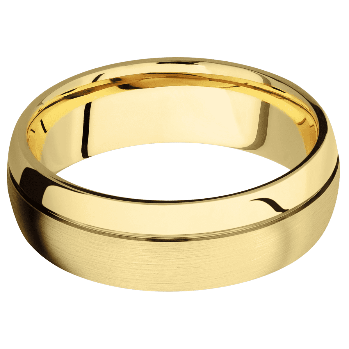 22K Yellow Gold + Satin , Polish Finish