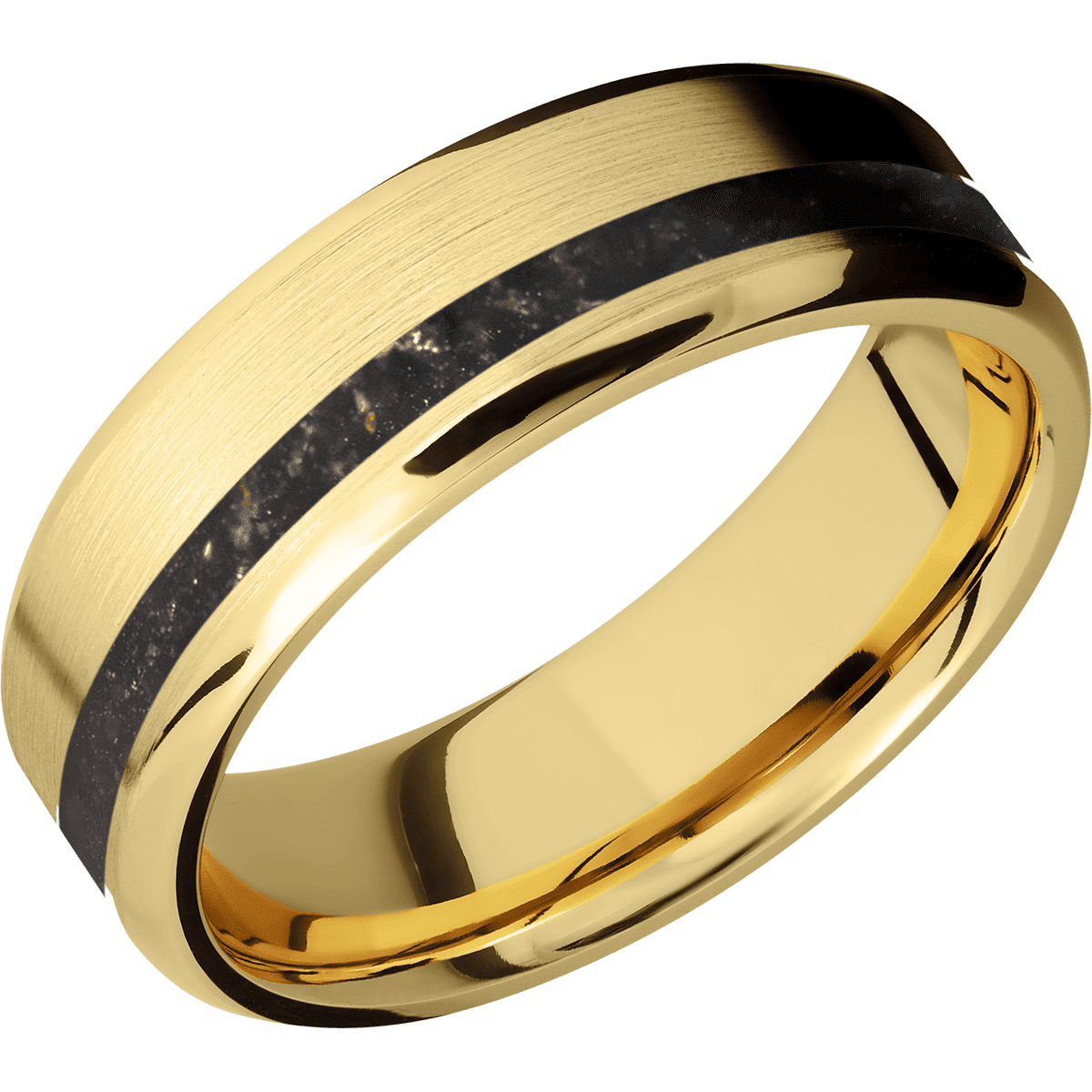 10K Yellow Gold + Satin , Polish Finish