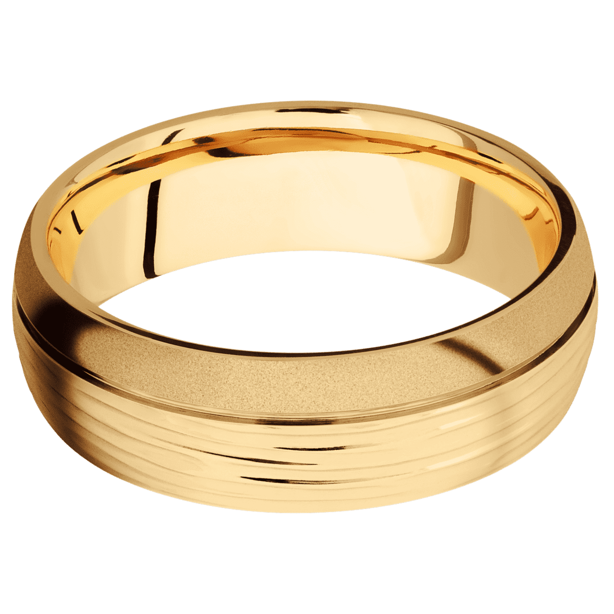 14K Yellow Gold + Treebark3 , Sand Finish