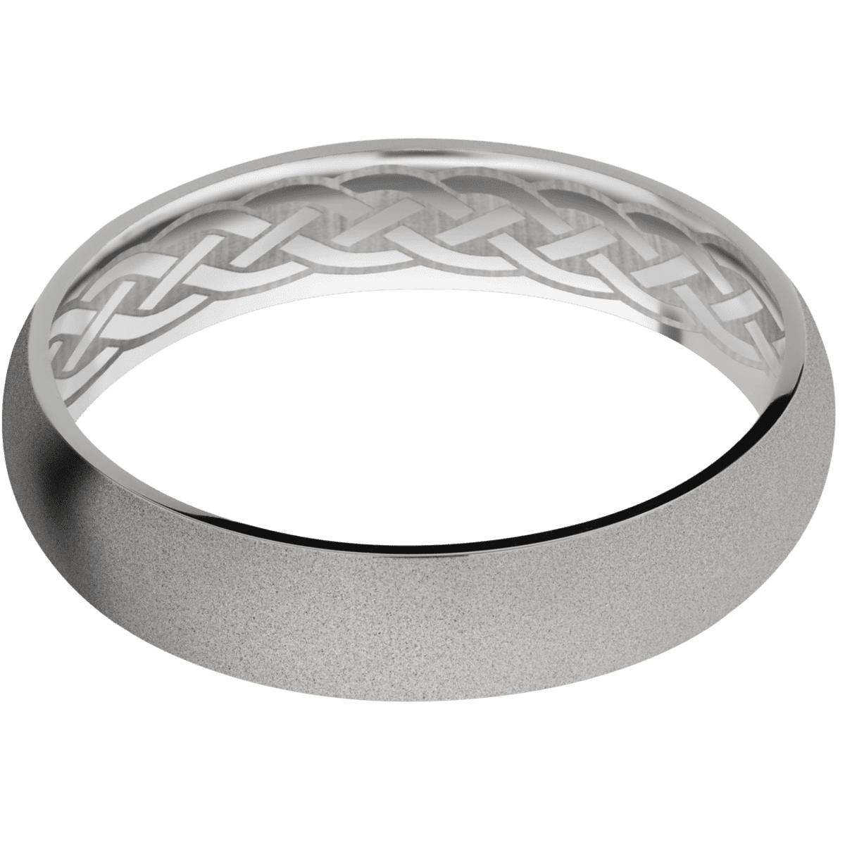 14K White Gold + Sand Finish