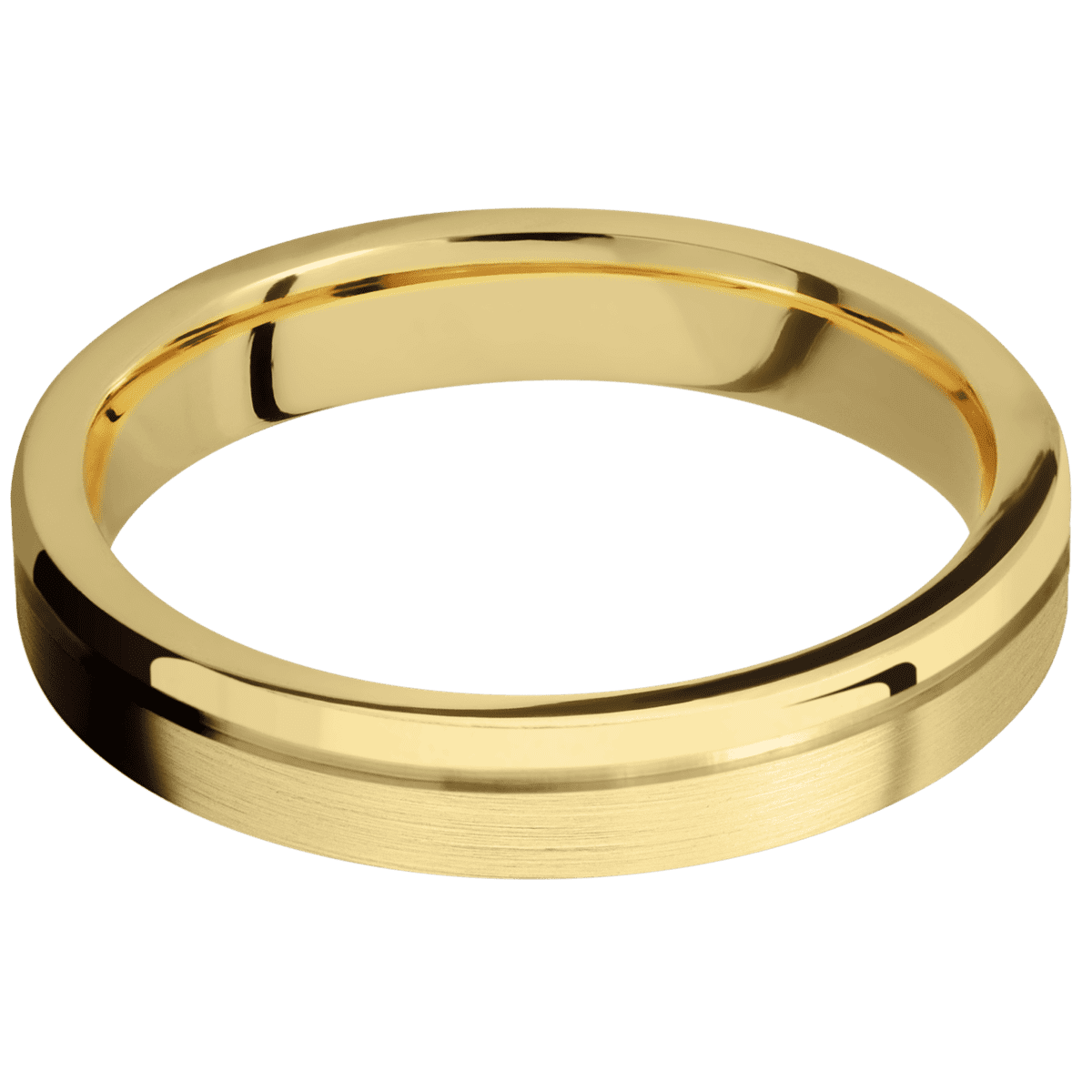 14K Yellow Gold + Satin , Polish Finish