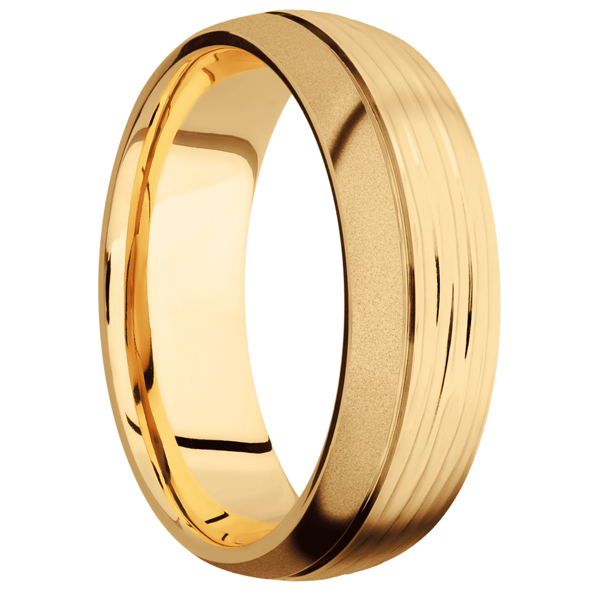 14K Yellow Gold + Treebark3 , Sand Finish