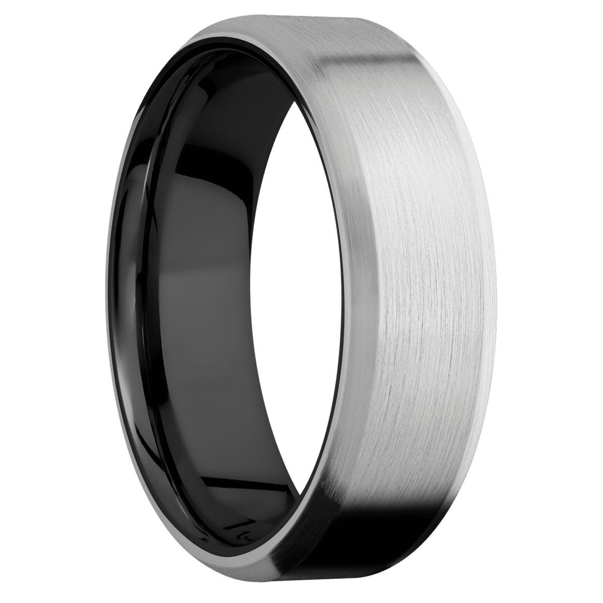 14K White Gold + Satin , Satin Finish + Zirconium