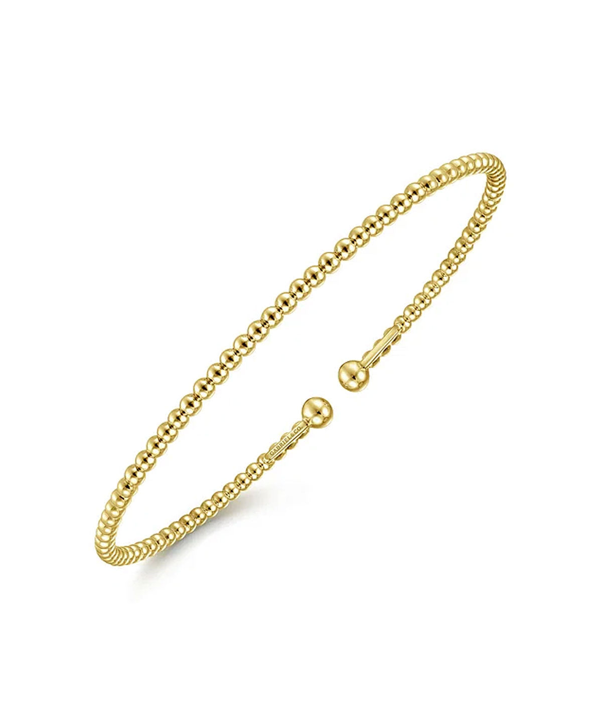 Split 14K Yellow Gold Beaded Bujukan Bangle