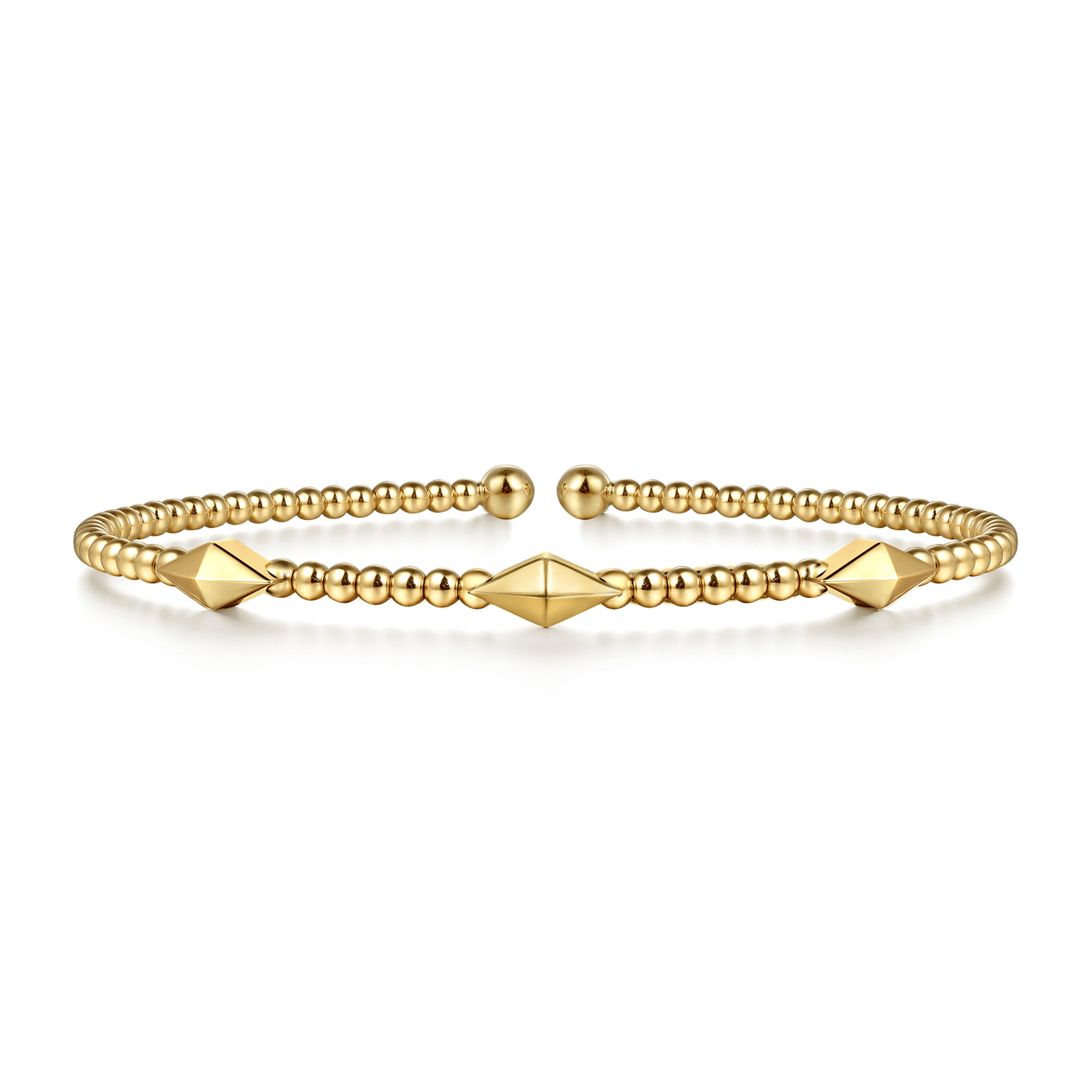 14K Yellow Gold Bujukan Pyramid Stations Bangle
