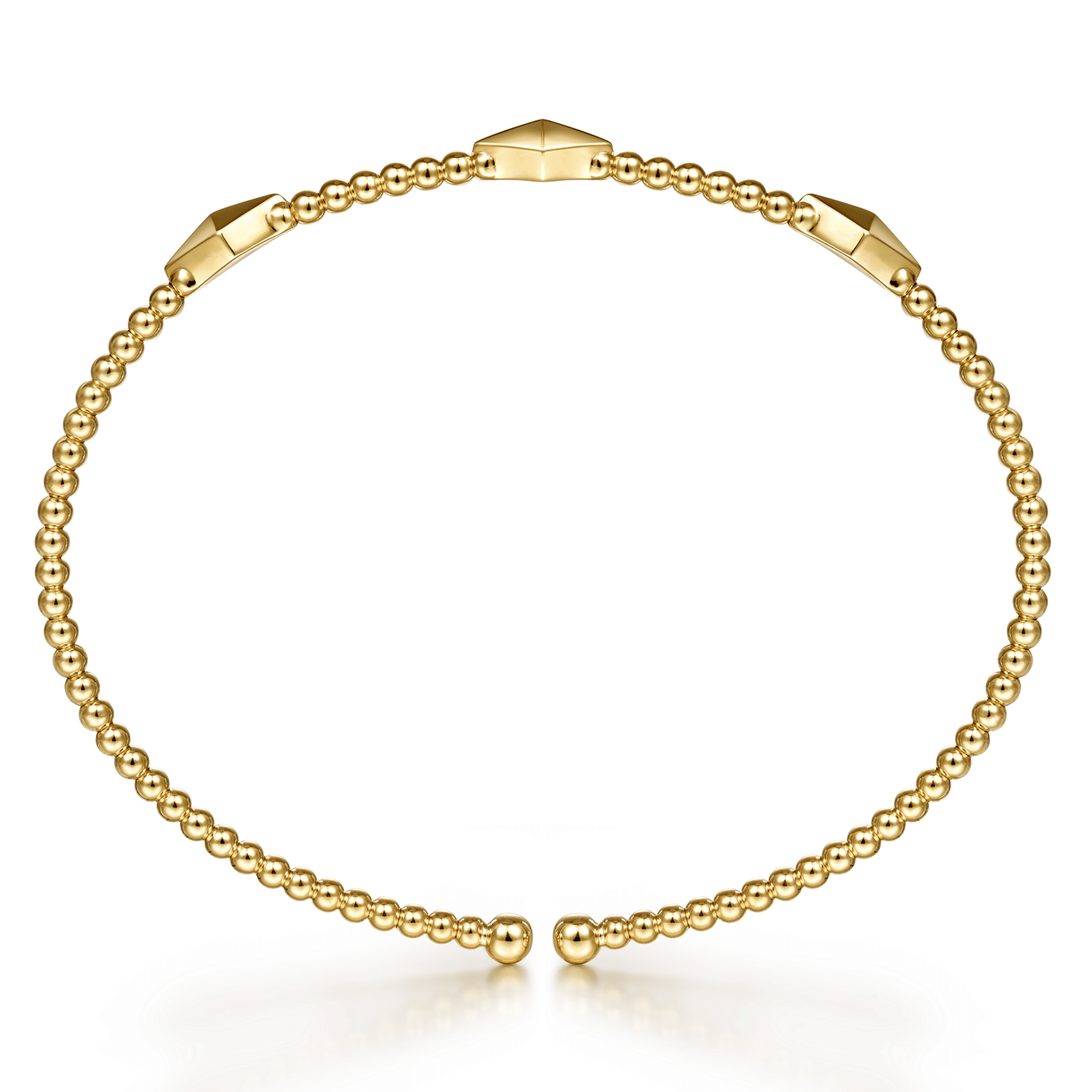14K Yellow Gold Bujukan Pyramid Stations Bangle