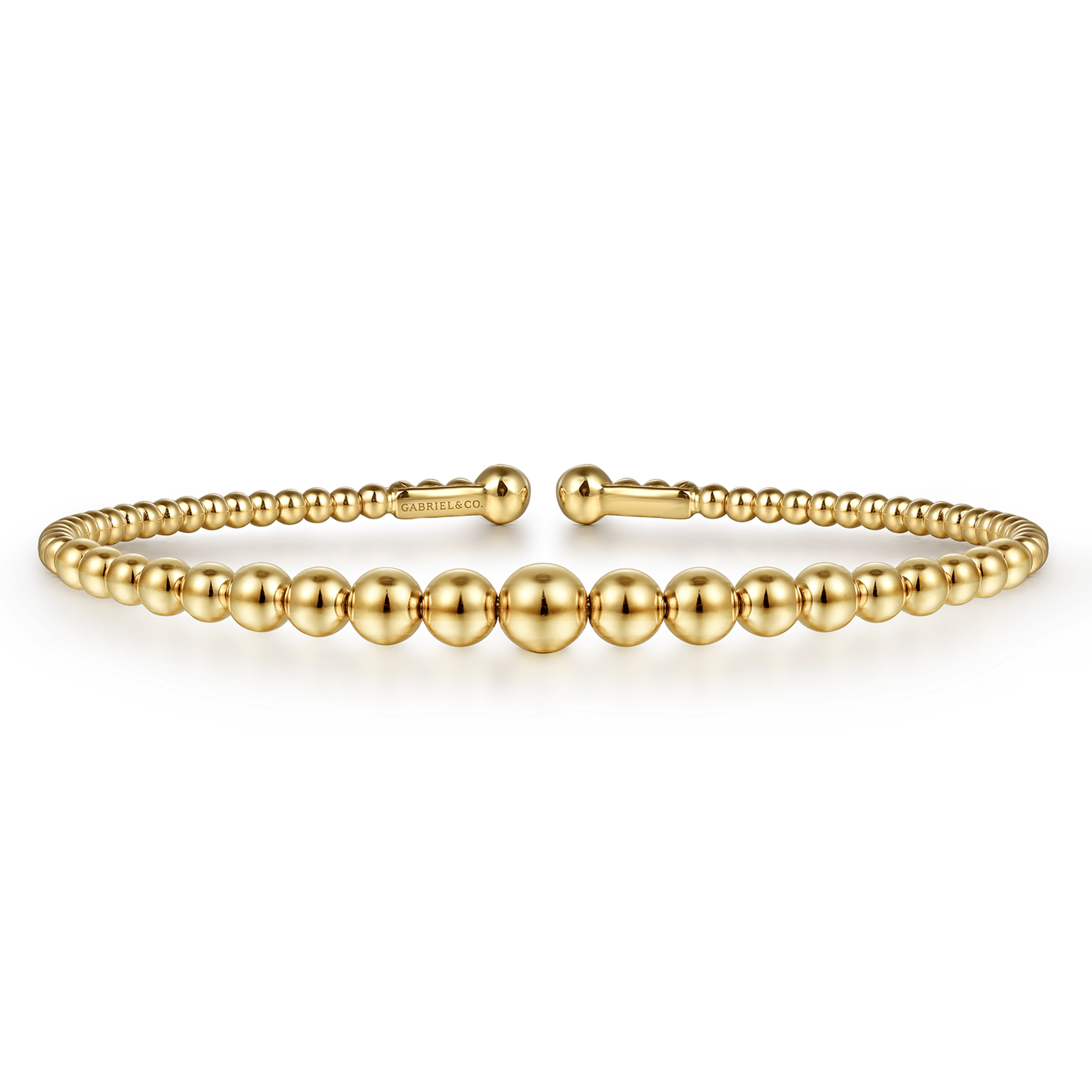 14K Yellow Gold Cuff Bangle Bracelet