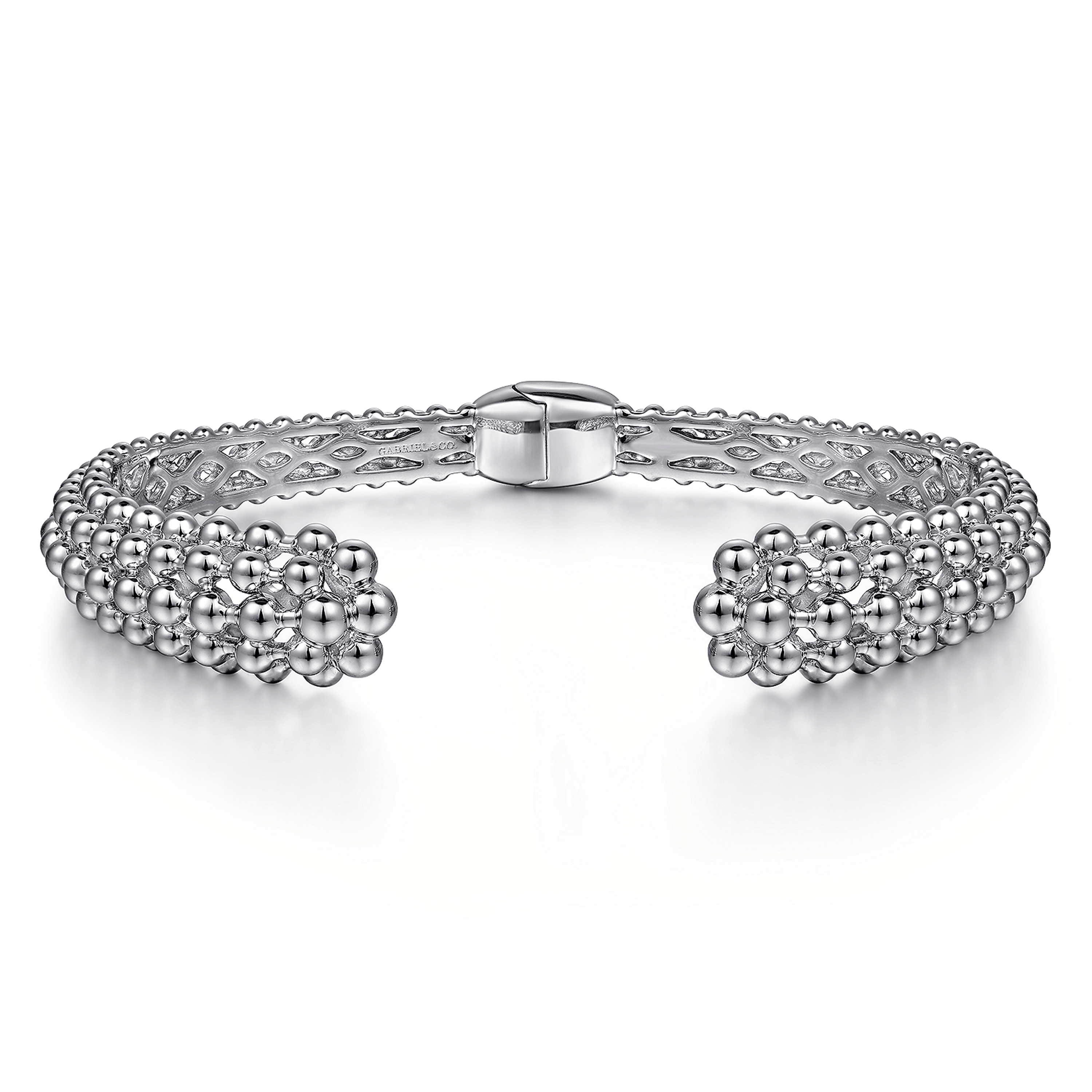 925 Sterling Silver Bujukan Beaded Split Bangle