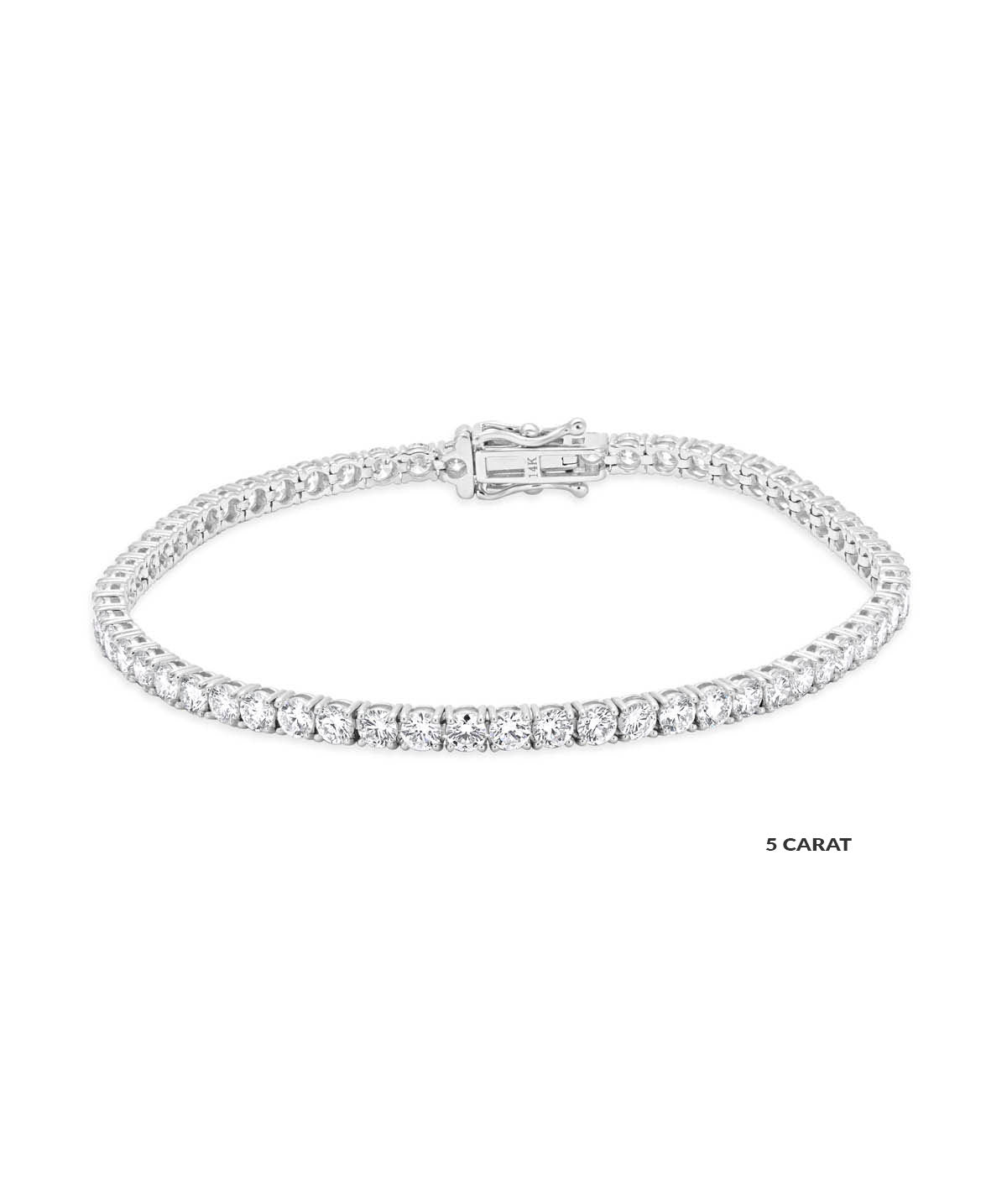 14K White Gold Lab Grown Diamond Tennis Bracelets