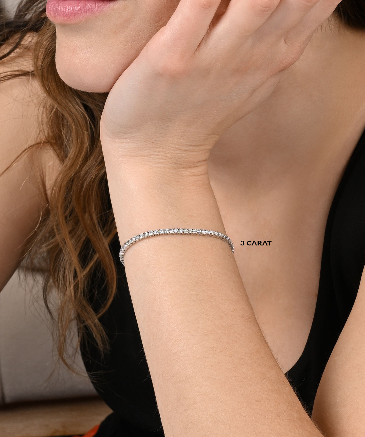 14K White Gold Lab Grown Diamond Tennis Bracelets