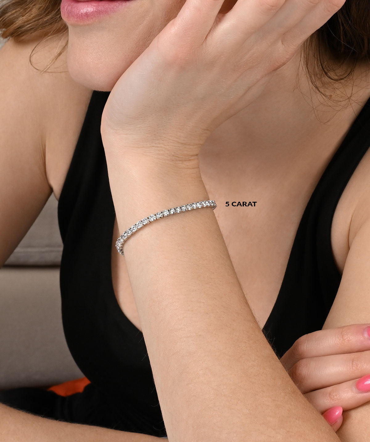 14K White Gold Lab Grown Diamond Tennis Bracelets