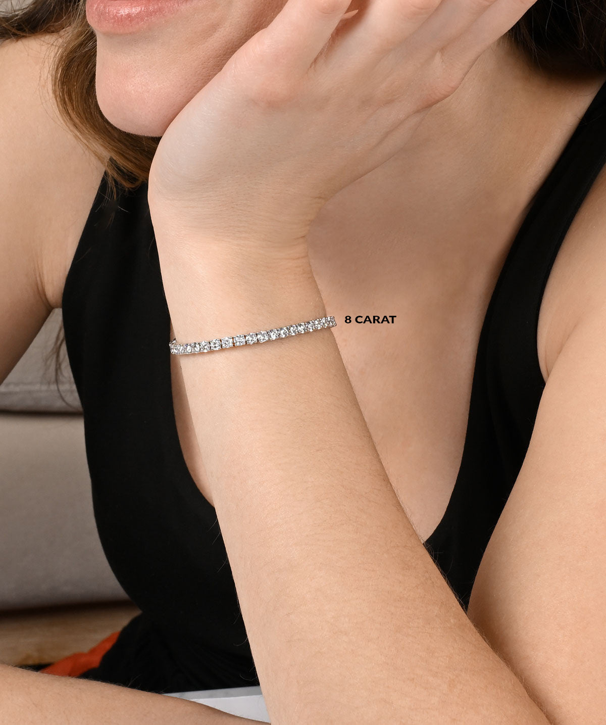 14K White Gold Lab Grown Diamond Tennis Bracelets