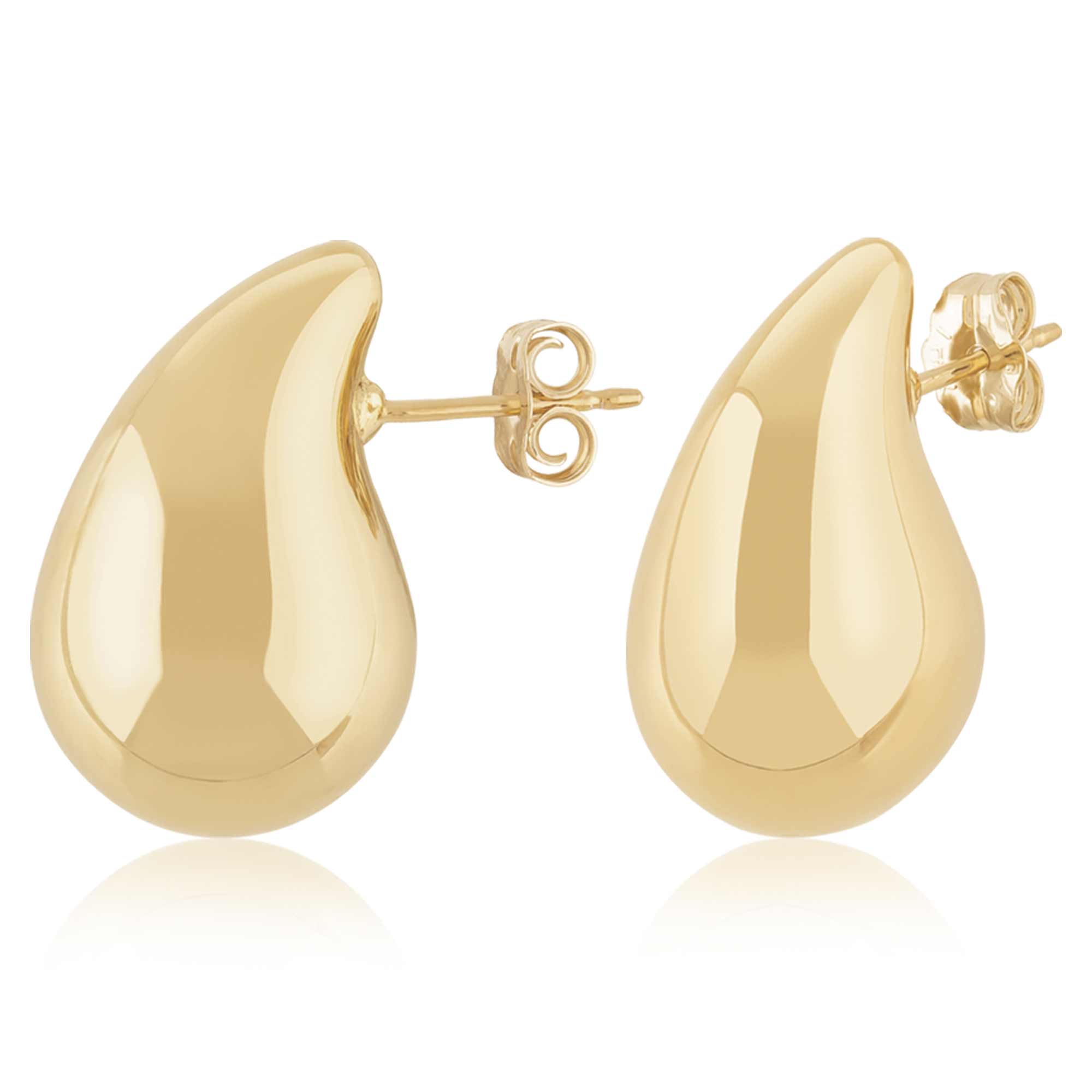 Sterling Silver Vermeil Small Tear Drop Stud Earring