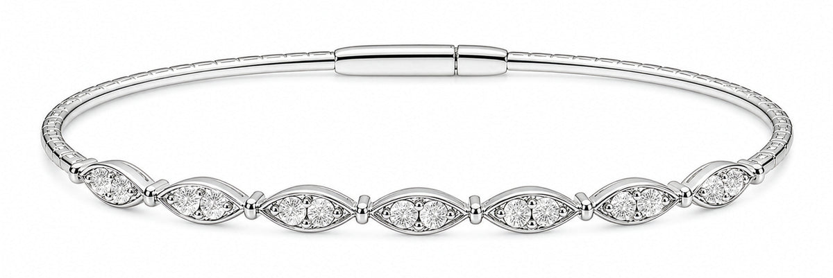 925 Sterling Silver Flexible Bangle Bracelet