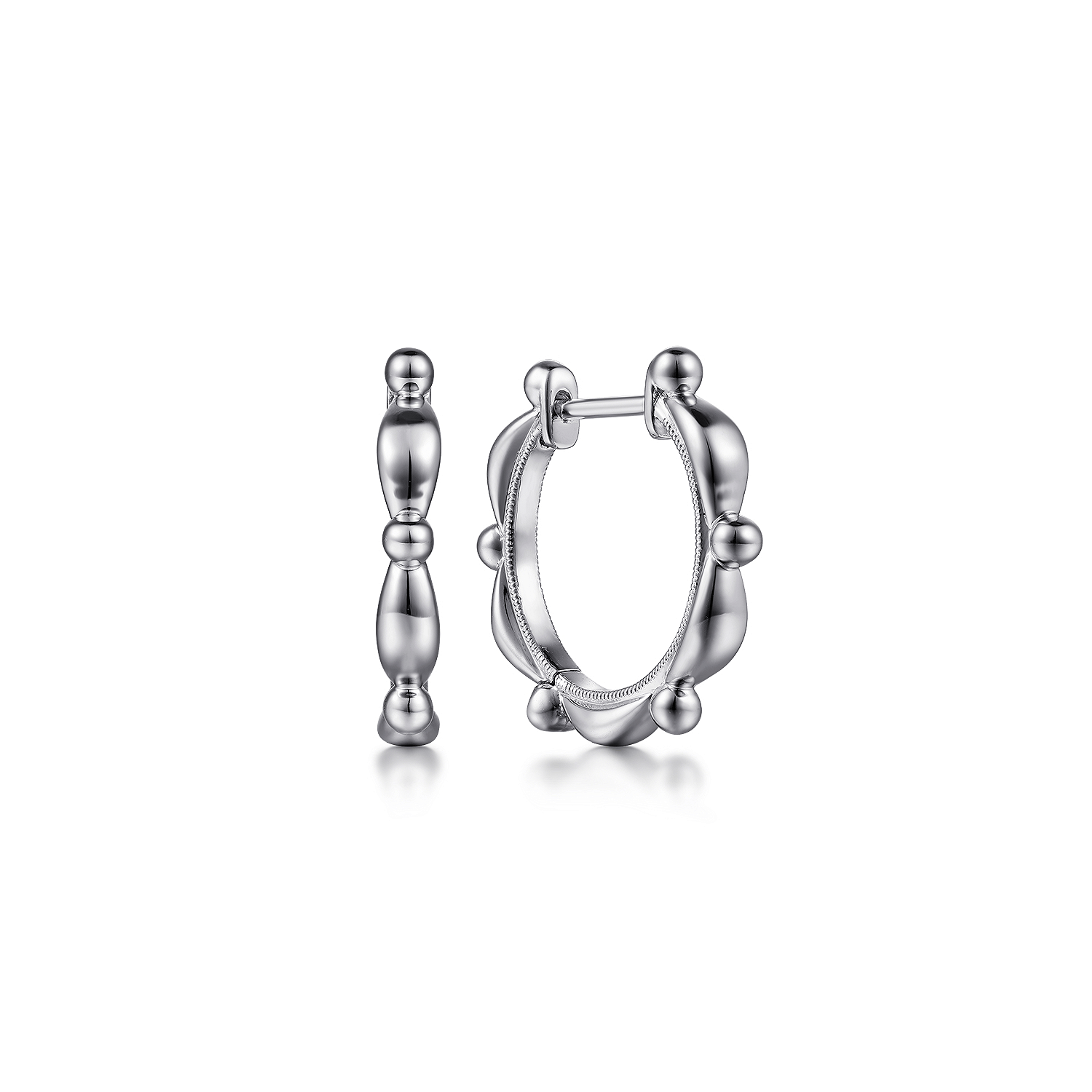 925 Sterling Silver Bujukan Huggie Earrings