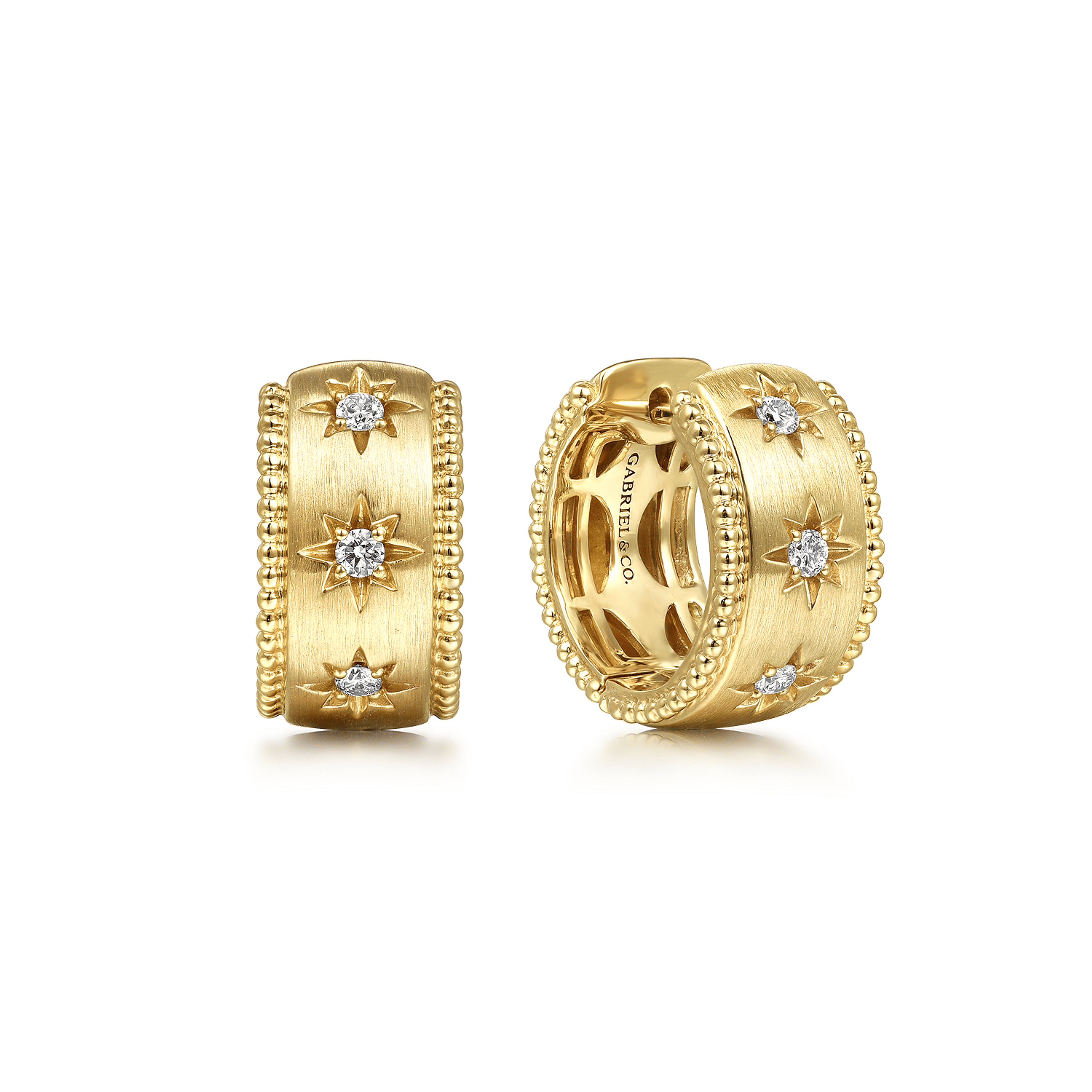 Huggie Earrings 14K Yellow Gold Diamond