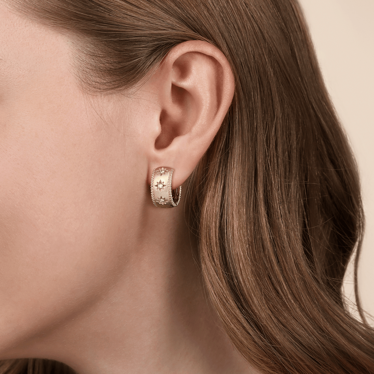 Huggie Earrings 14K Yellow Gold Diamond