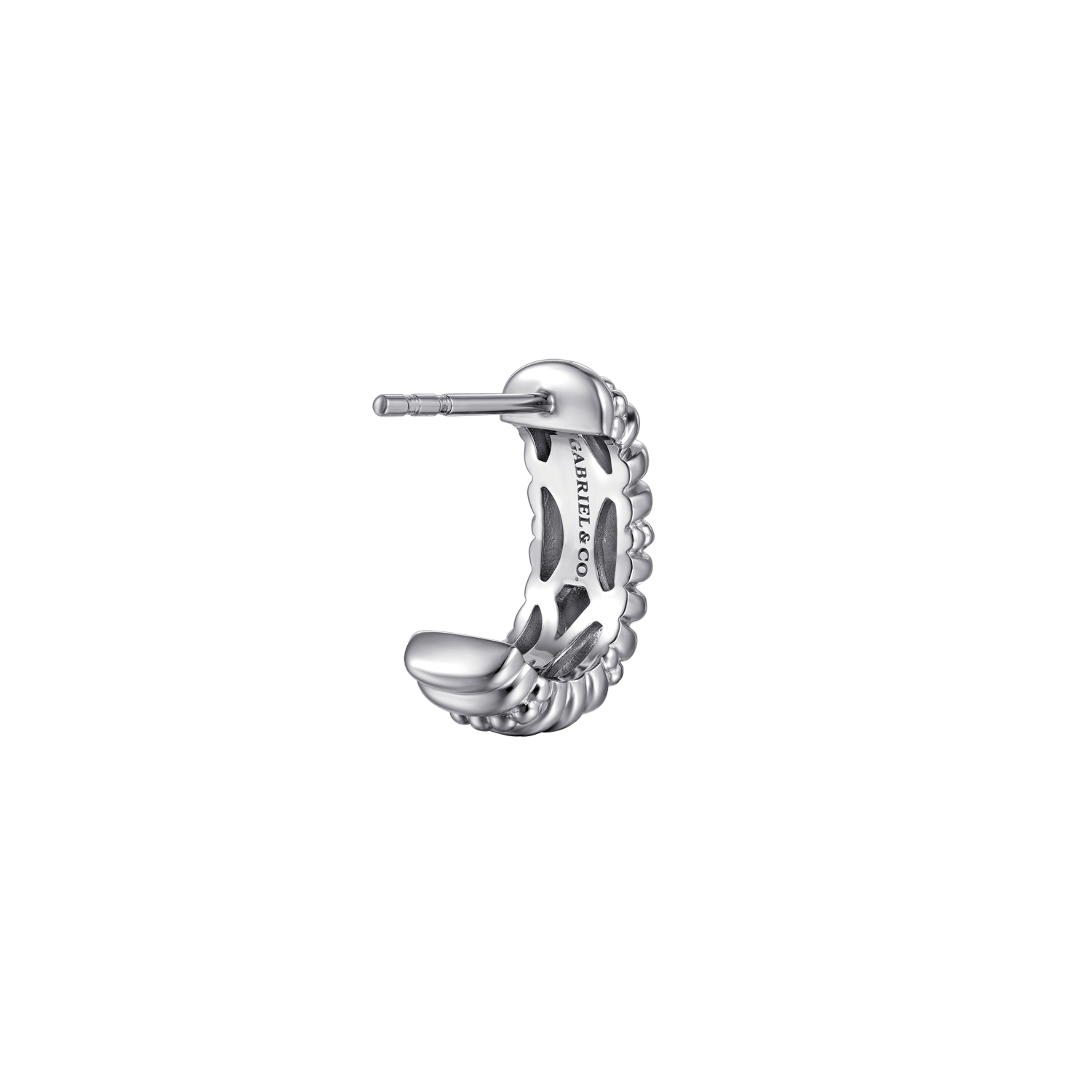 925 Sterling Silver Bujukan Shrimp J Hoop Earrings