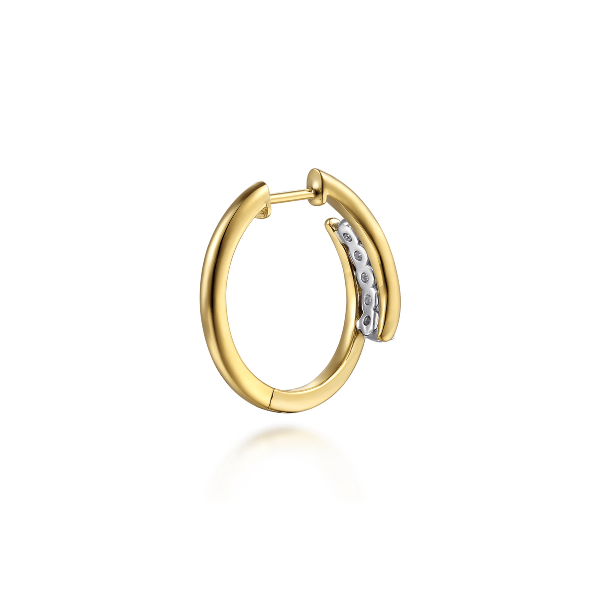 14K White Yellow Gold Diamond Intricate Hoop Earrings
