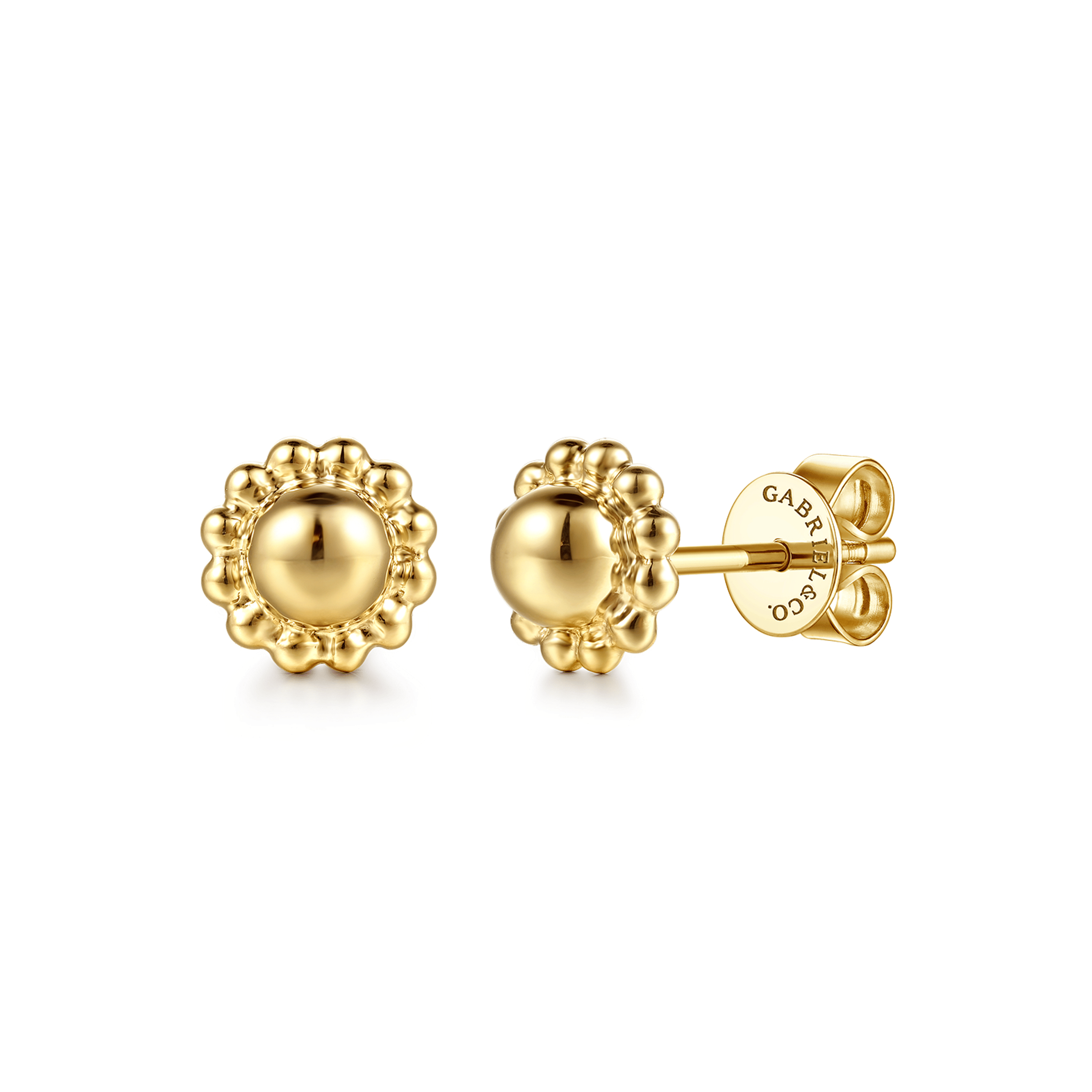 14K Yellow Plain Gold Bujukan Stud Earrings