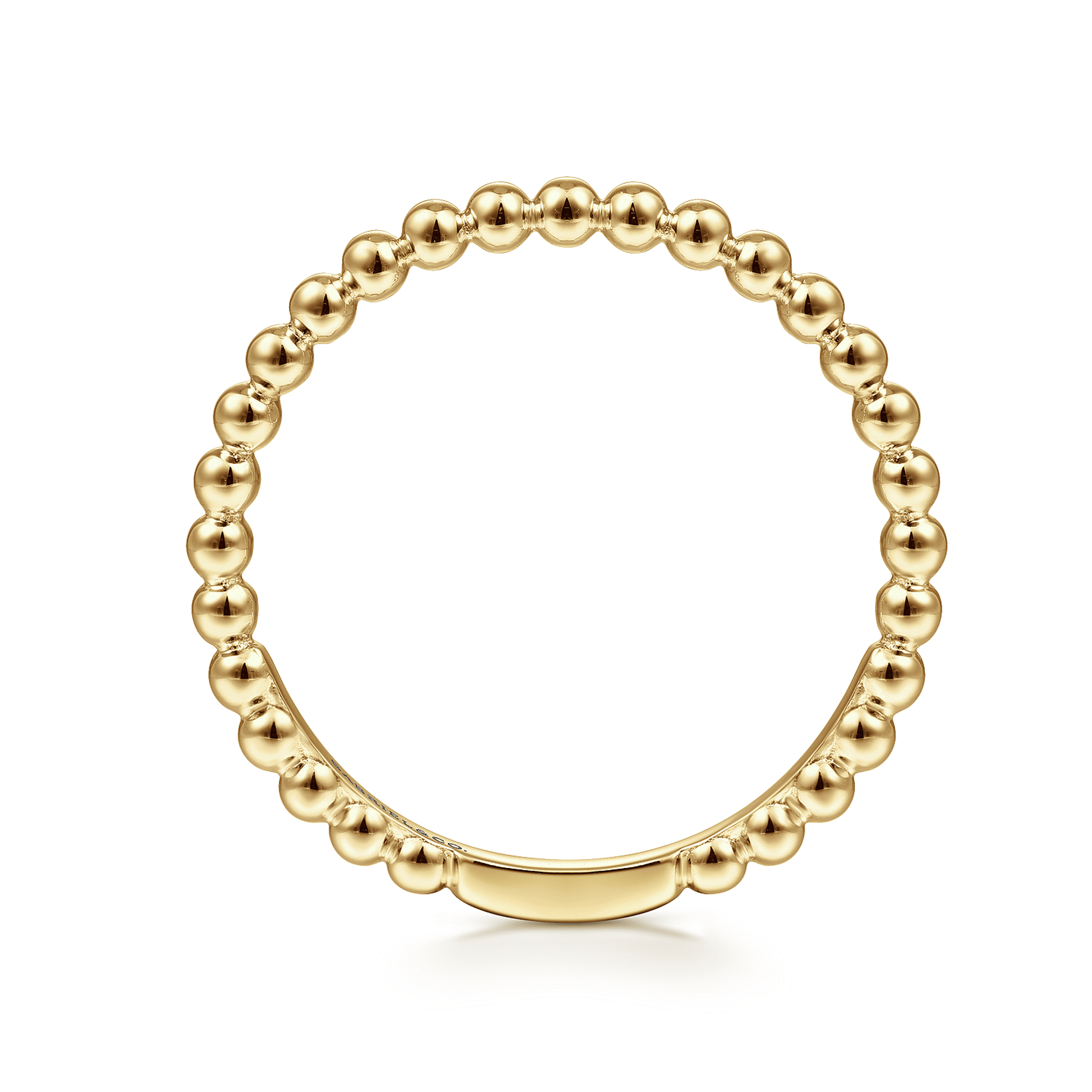14K Yellow Gold Beaded Stackable Ring