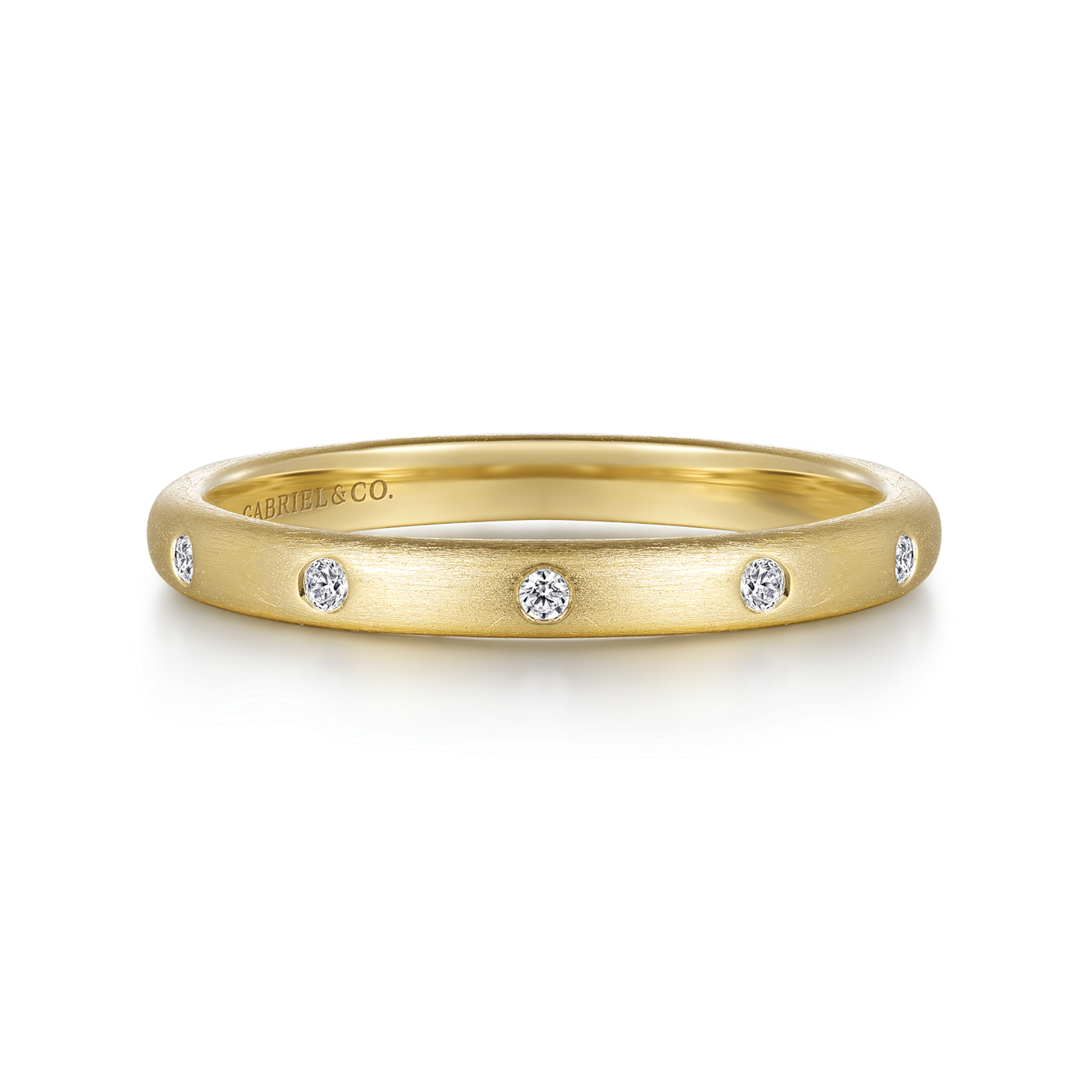 14K Yellow Gold Diamond Stackable Ring