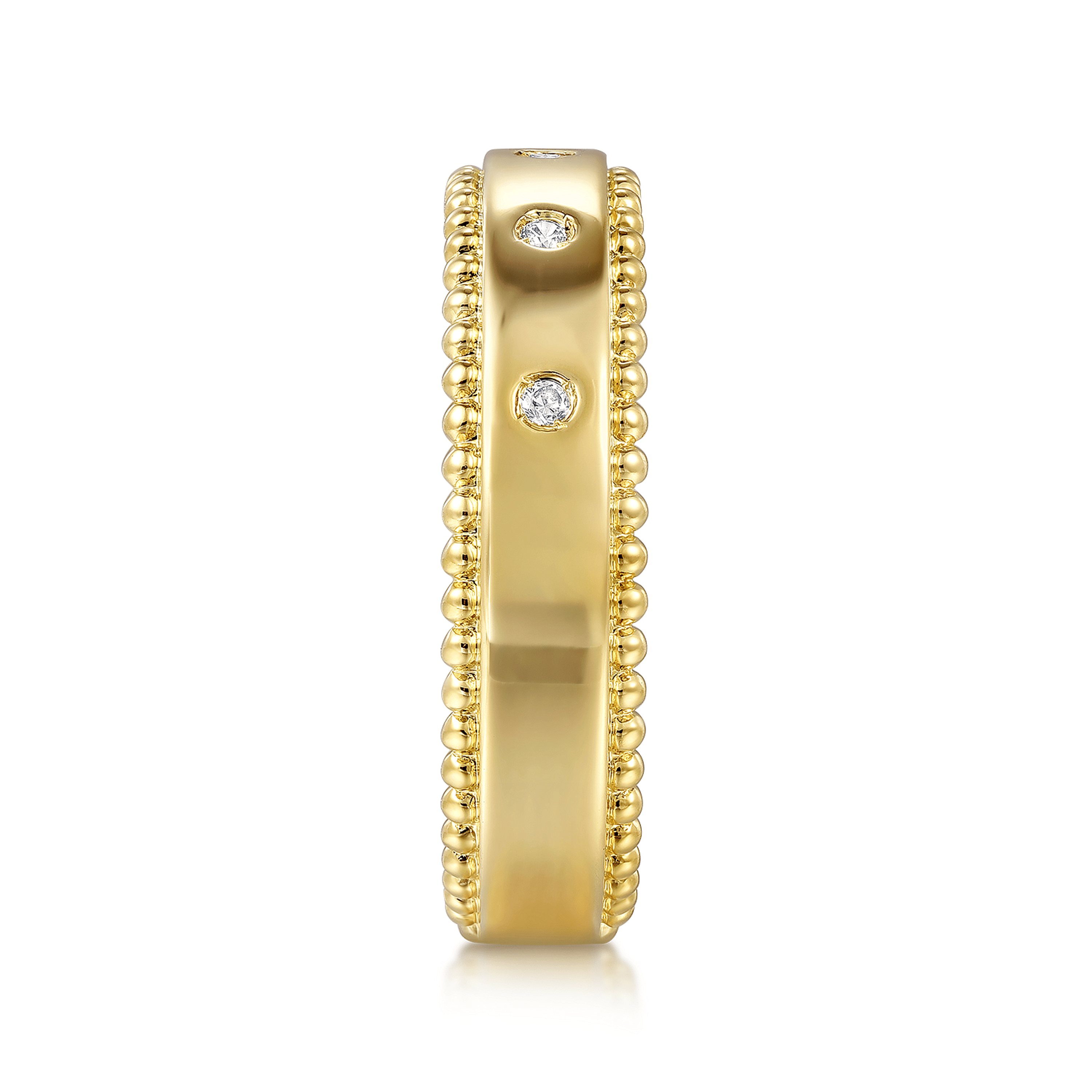 14K Yellow Gold Diamond Stackable Ring